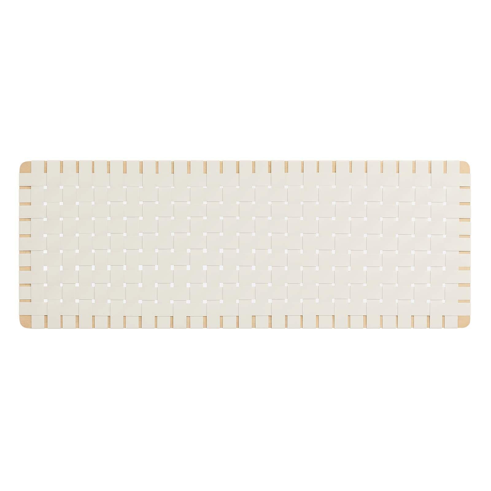 Sparta Weave Wall-Mount Queen Vegan Leather Headboard, Natural/Beige, large