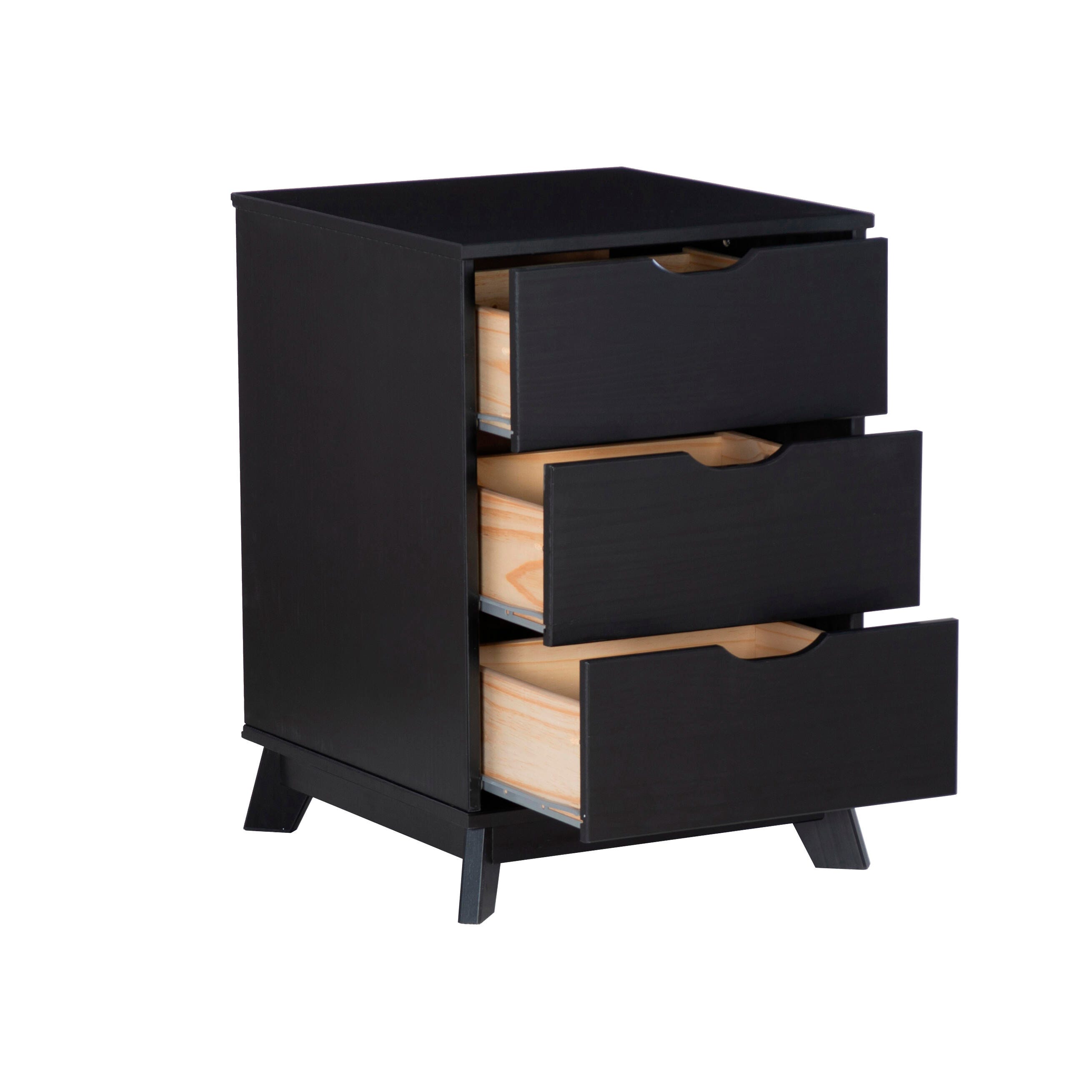 Linon Pierce Nightstand Set of 2, Black, large