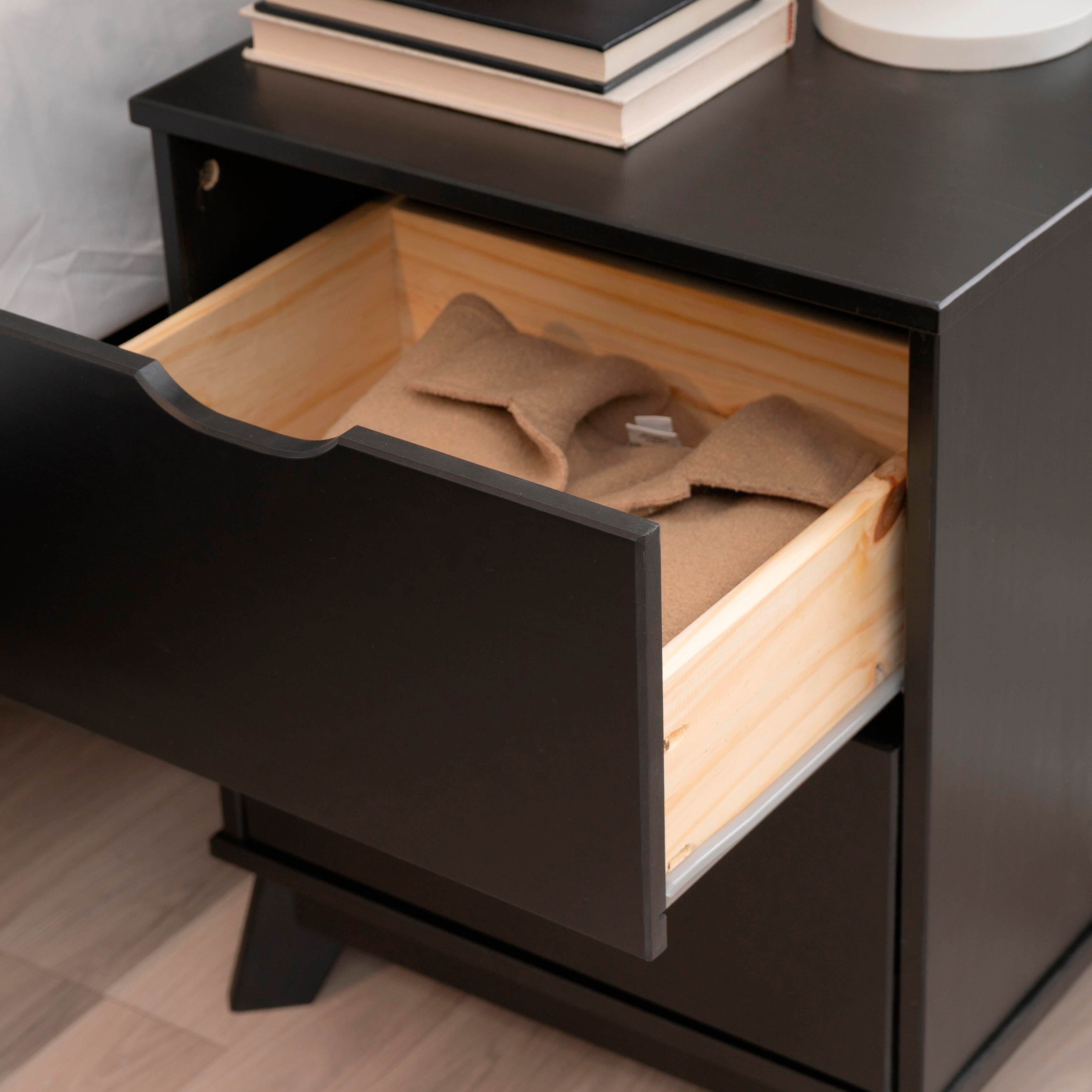 Linon Pierce Nightstand Set of 2, Black, large