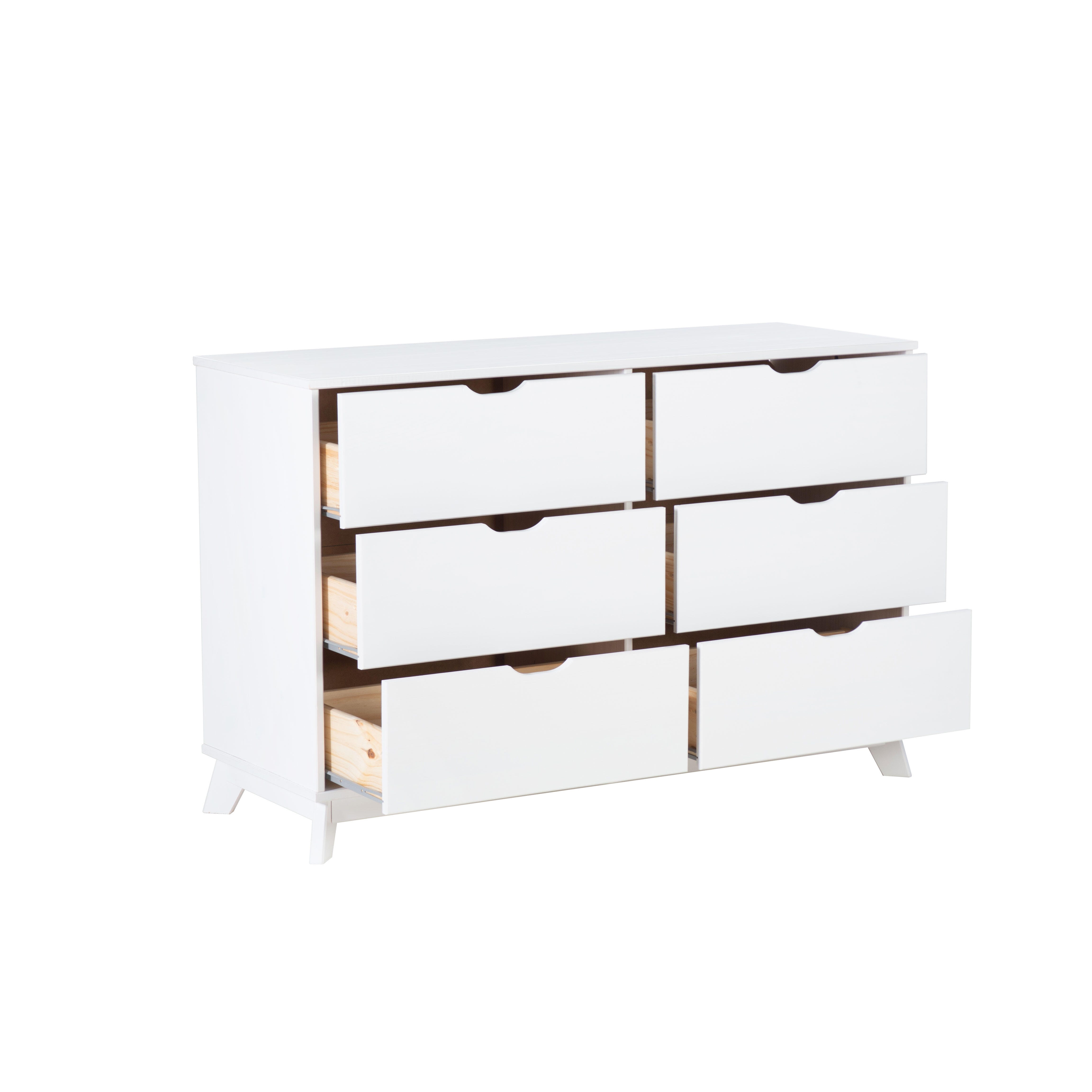 Linon Pierce Nightstand and Dresser Set, White, large
