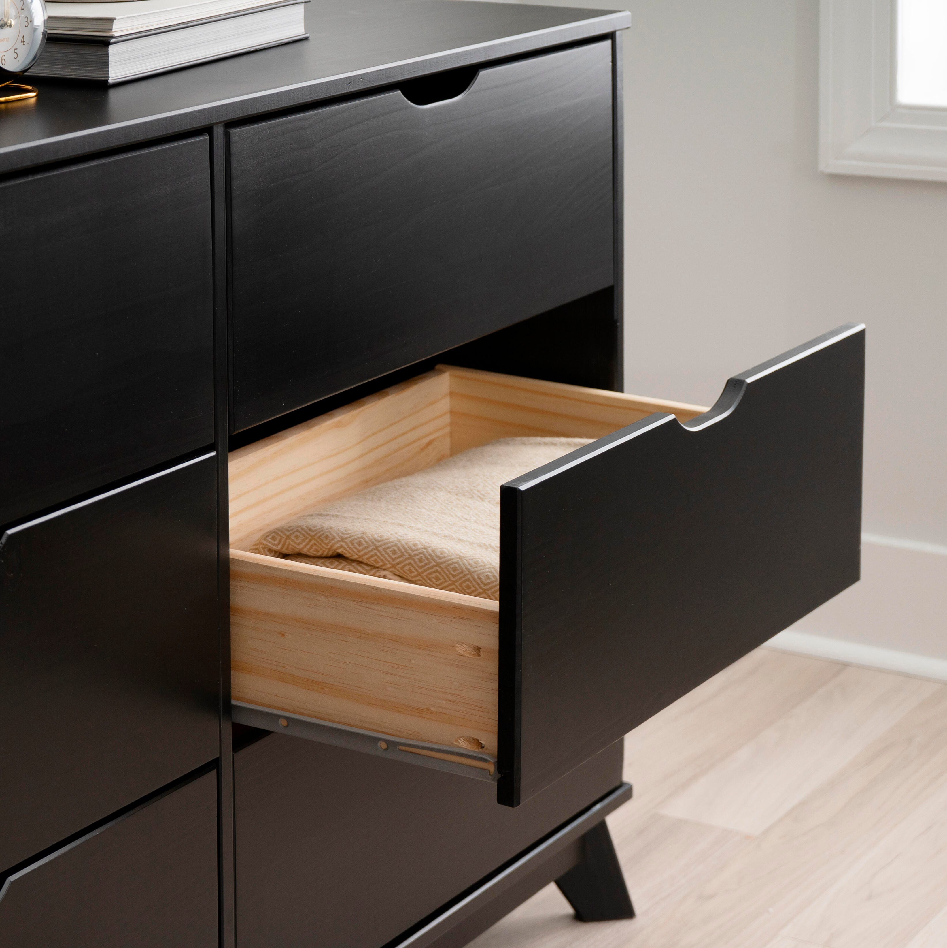 black dresser and night stand Modern Style Night Stand Made With Wood In Black Black 2 Drawers Bedsi main image 1