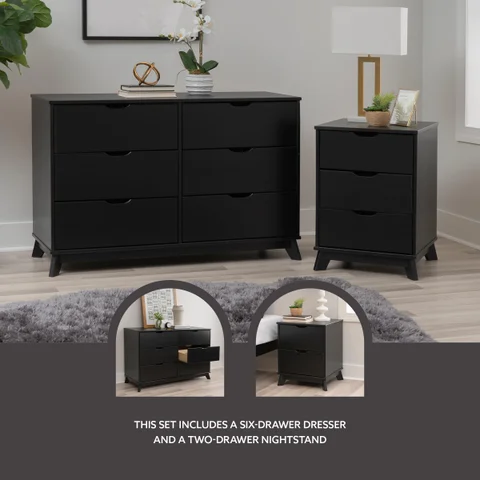 Linon Pierce Nightstand and Dresser Set | Ashley Linon Pierce Nightstand and Dresser Set | Ashley