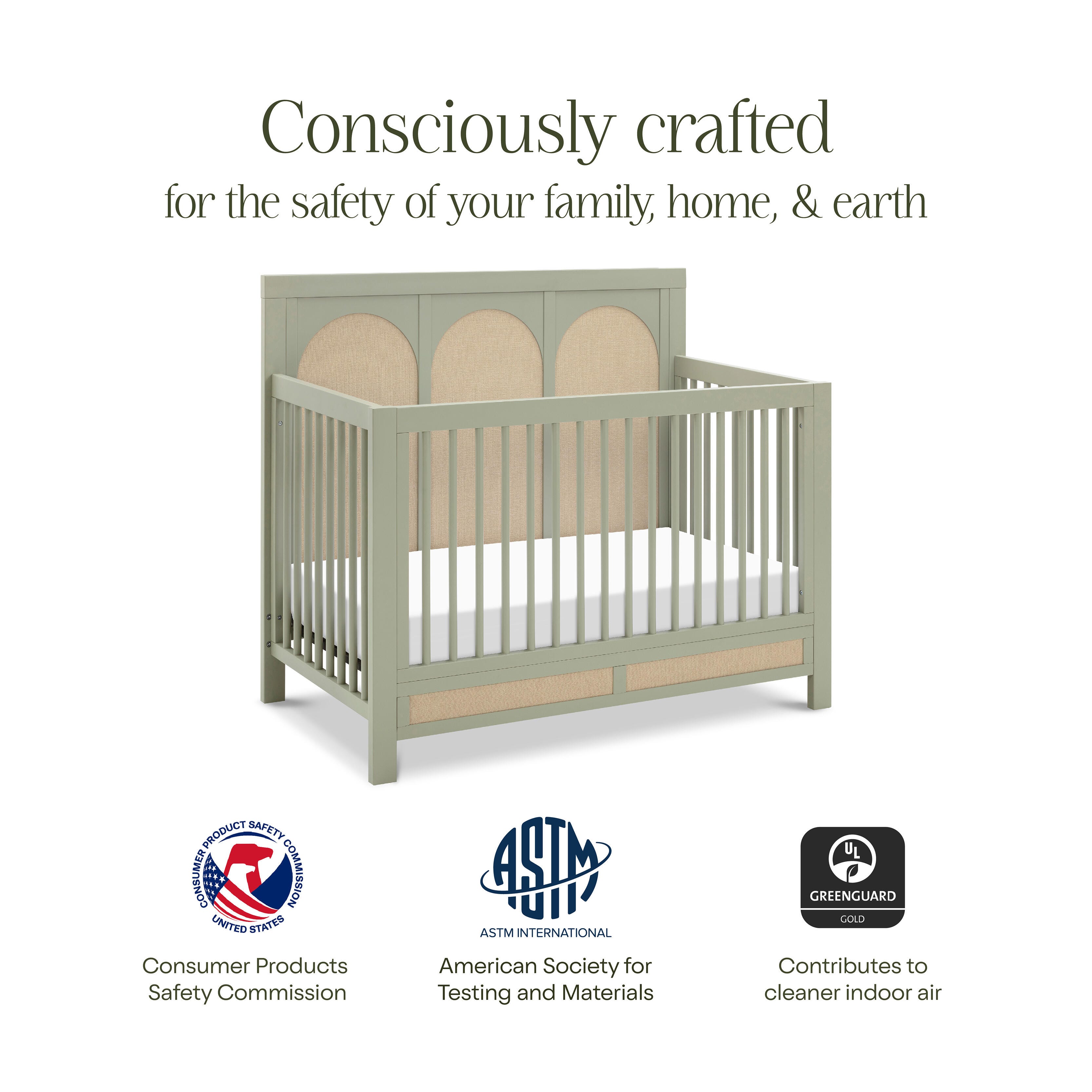 Namesake Eloise 4-in-1 Convertible Crib, French Sage, large