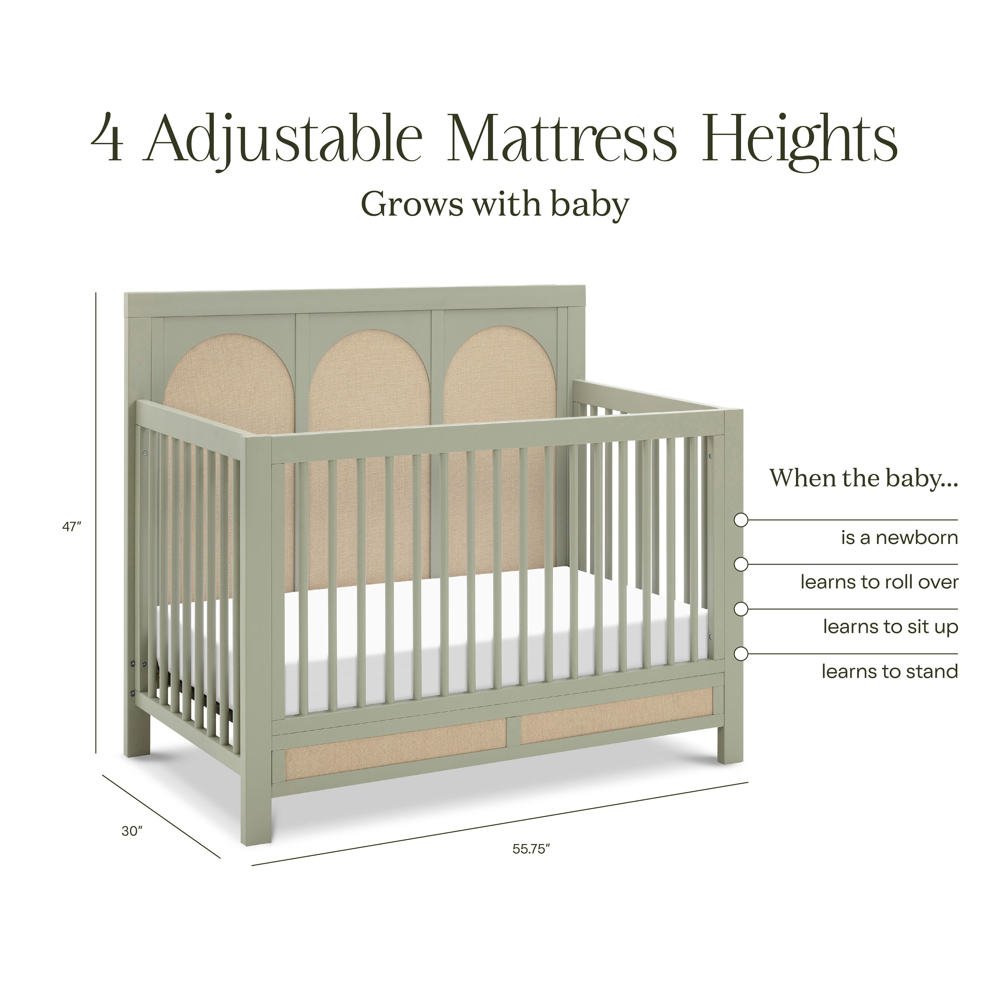 Namesake Eloise 4-in-1 Convertible Crib, French Sage, large