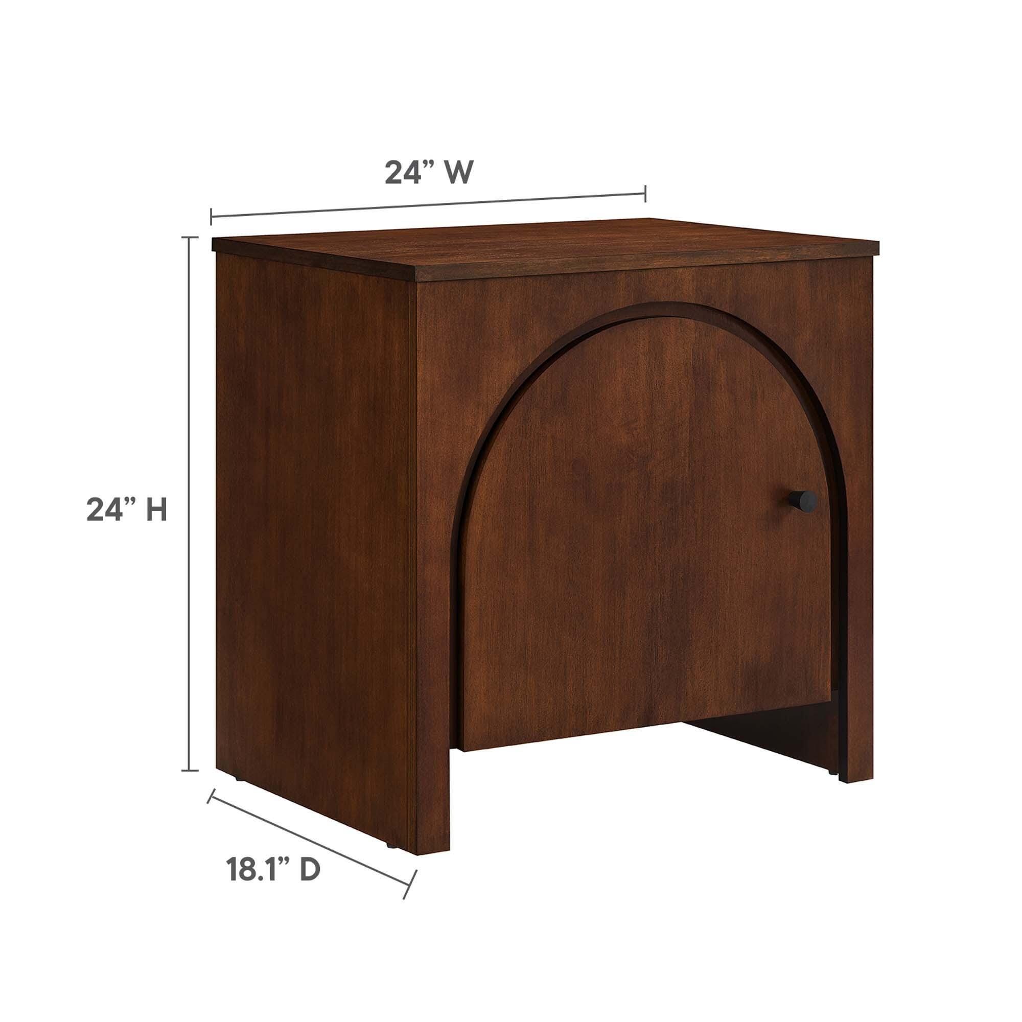Appia 24" Nightstand with Cabinet, Walnut, large