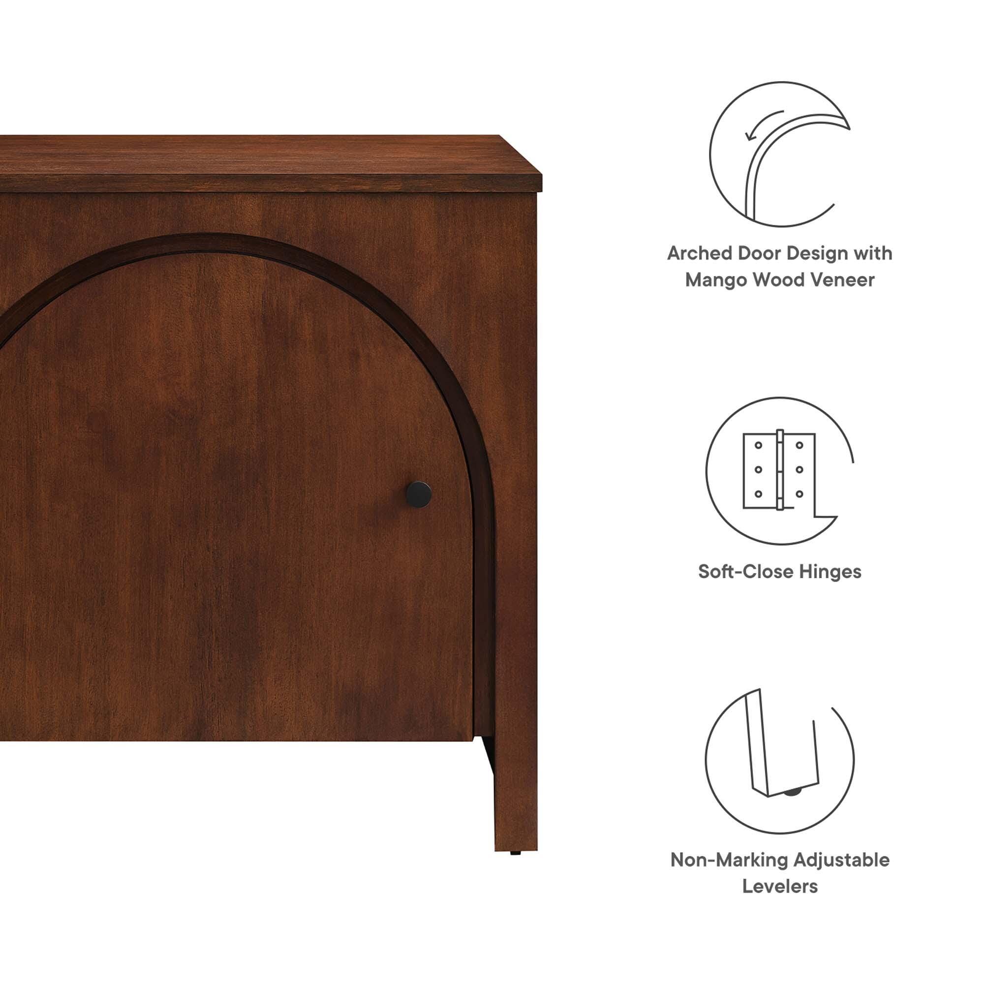 Appia 24" Nightstand with Cabinet, Walnut, large