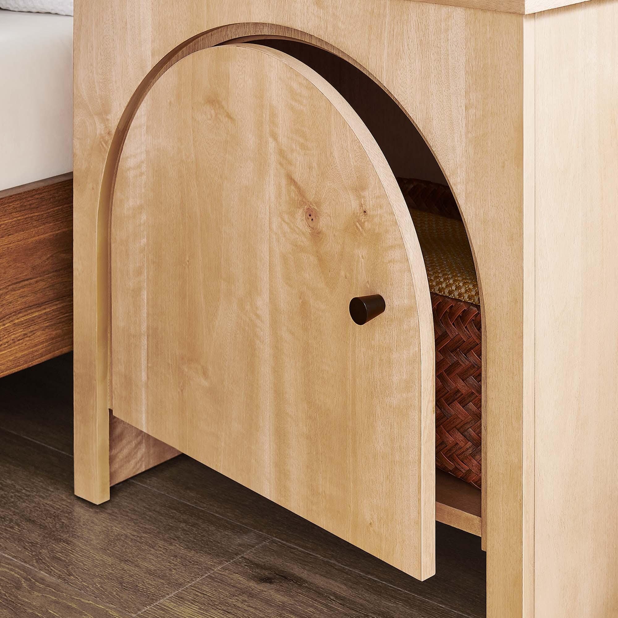 Appia 24" Nightstand with Cabinet, Oak, large