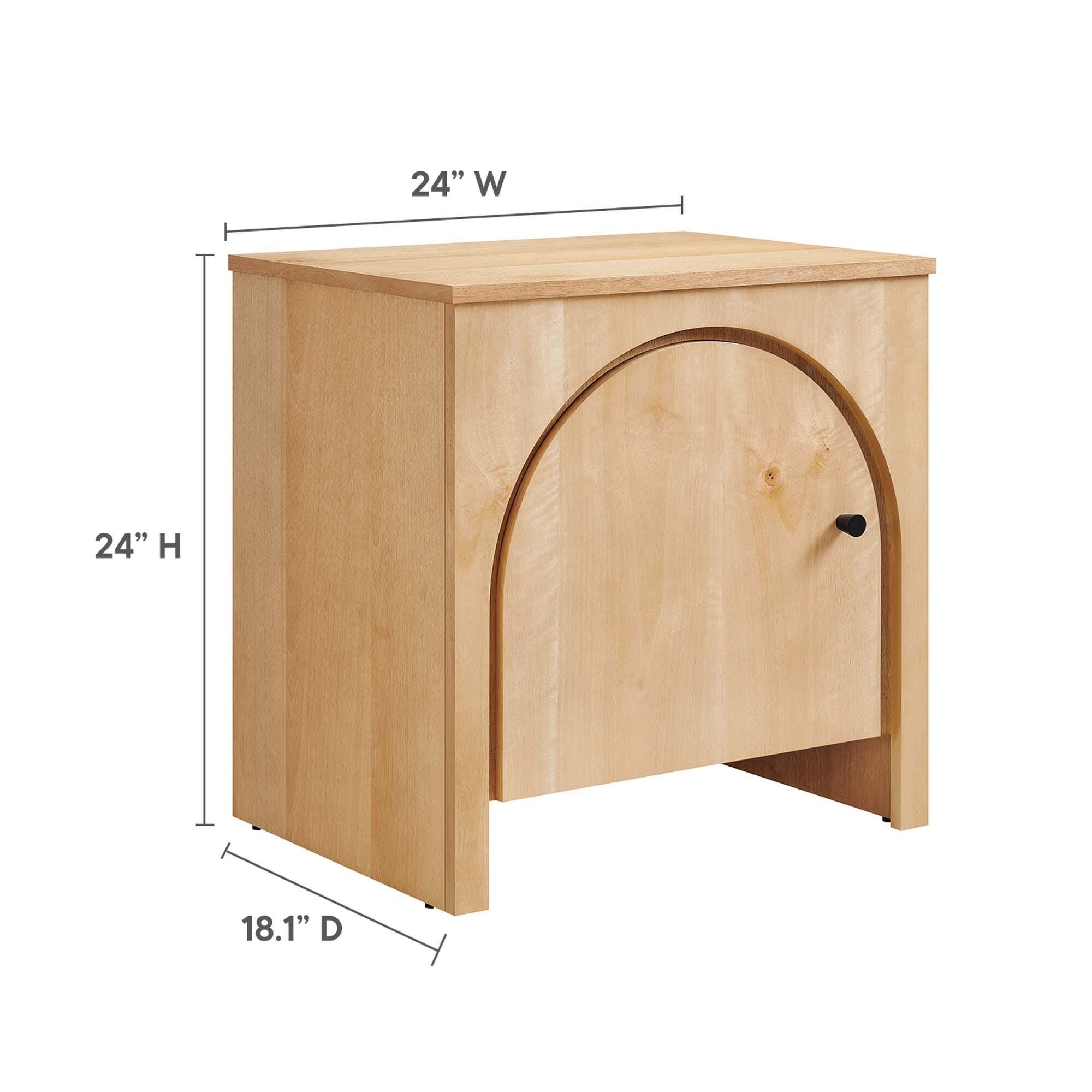 Appia 24" Nightstand with Cabinet, Oak, large