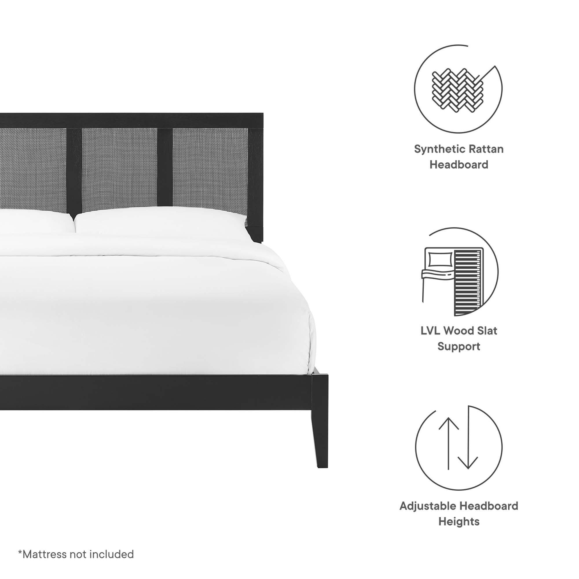 Modway Sirocco Queen Panel Platform Bed, Black, large