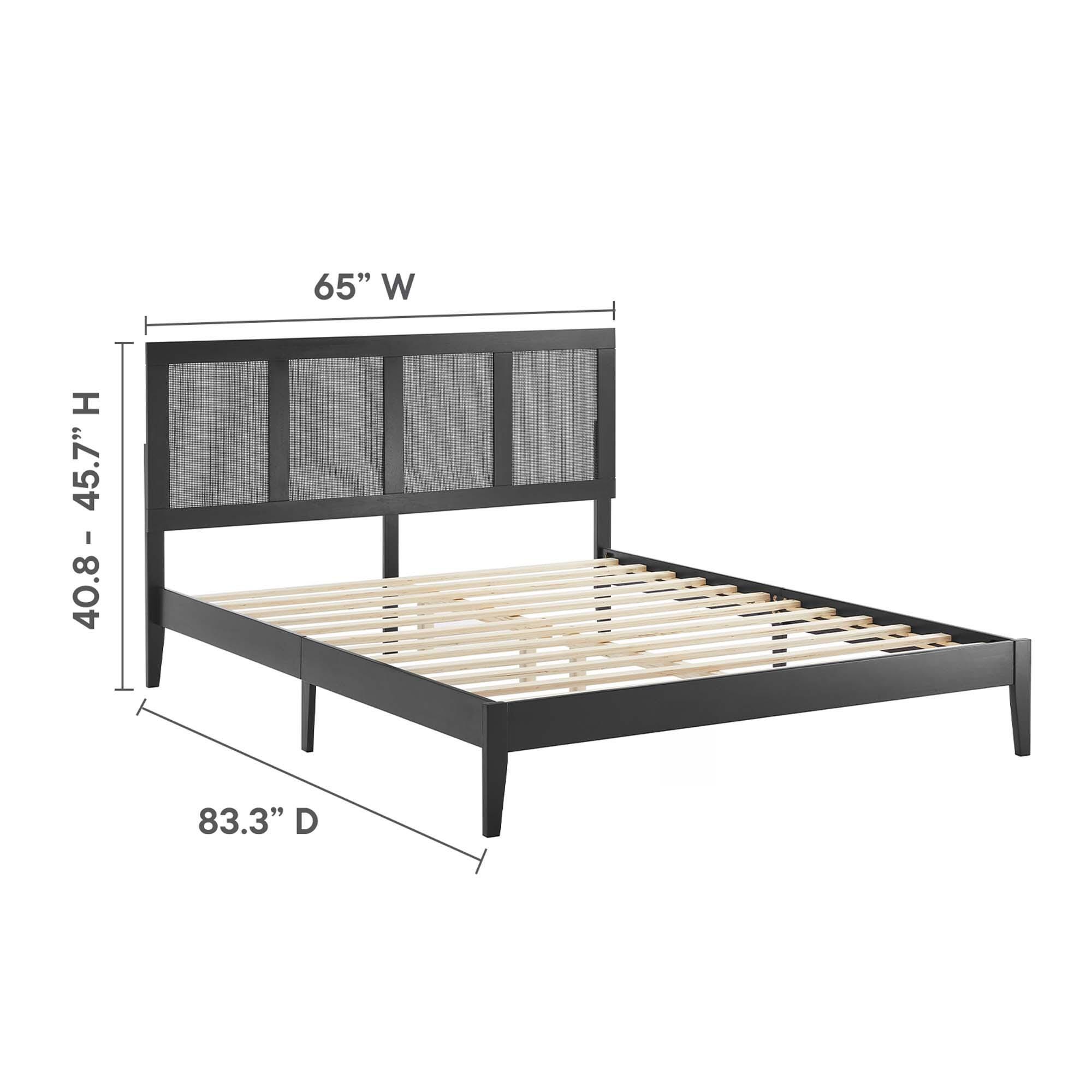 Modway Sirocco Queen Panel Platform Bed, Black, large