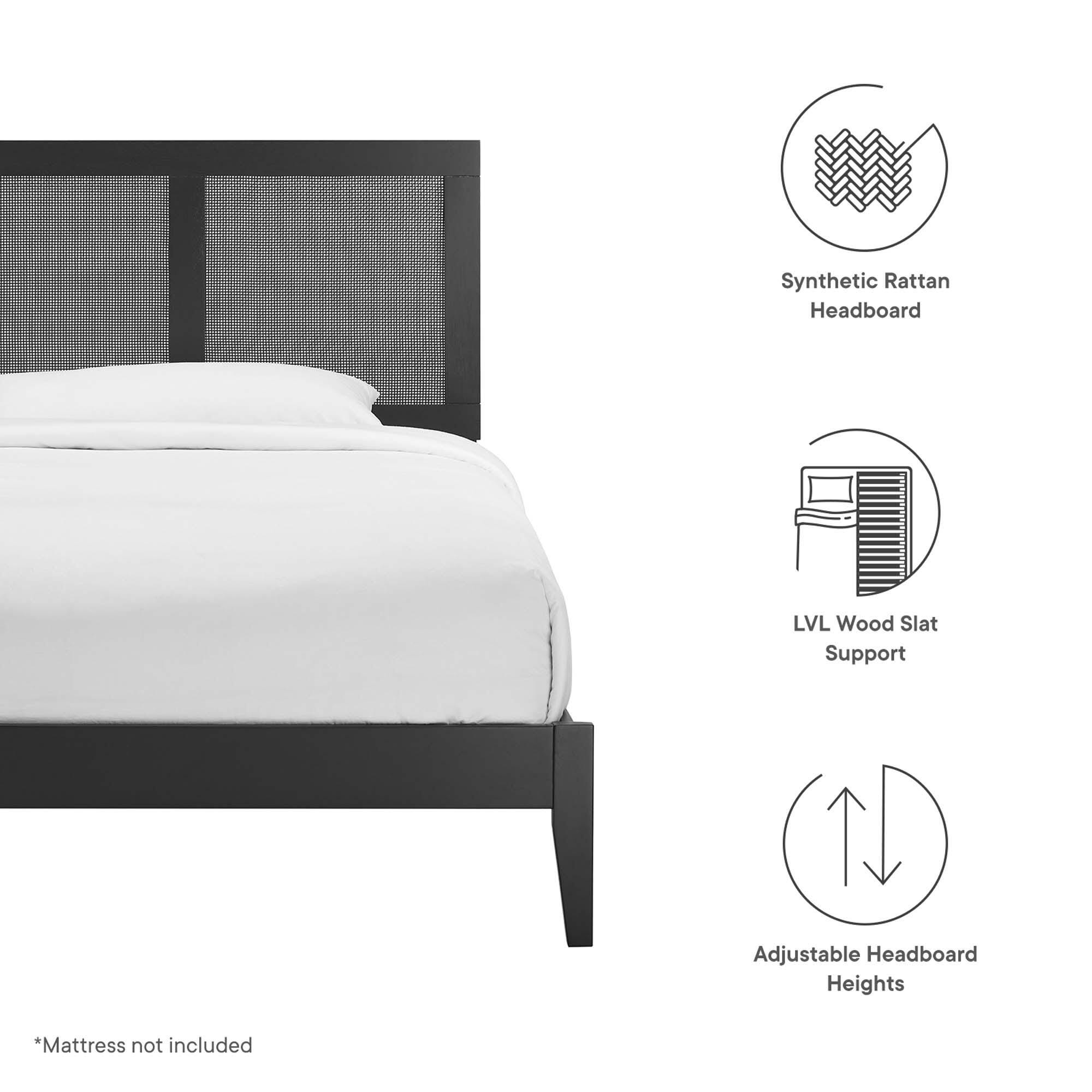 Modway Sirocco Twin Panel Platform Bed, Black, large