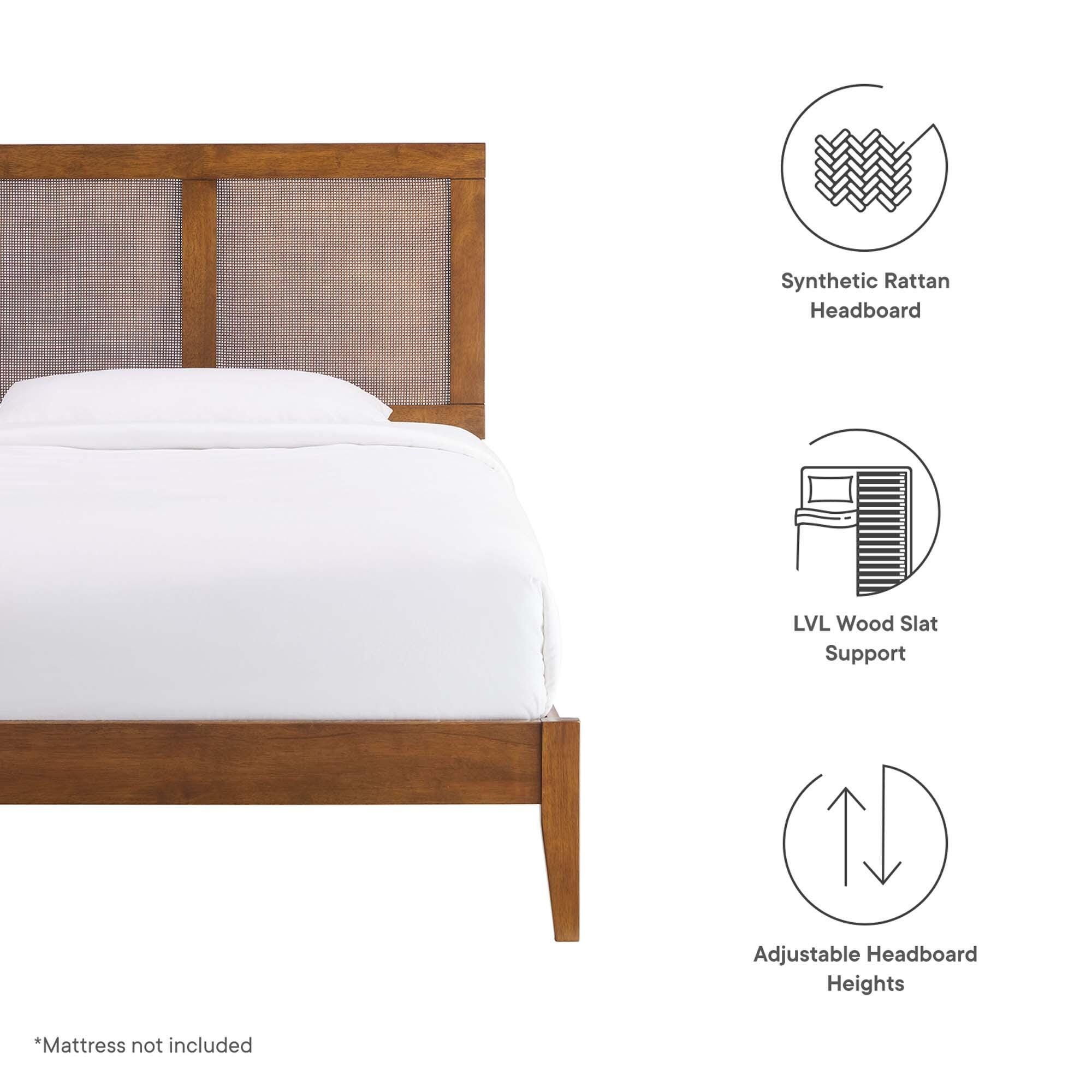 Modway Sirocco Twin Panel Platform Bed, Walnut, large