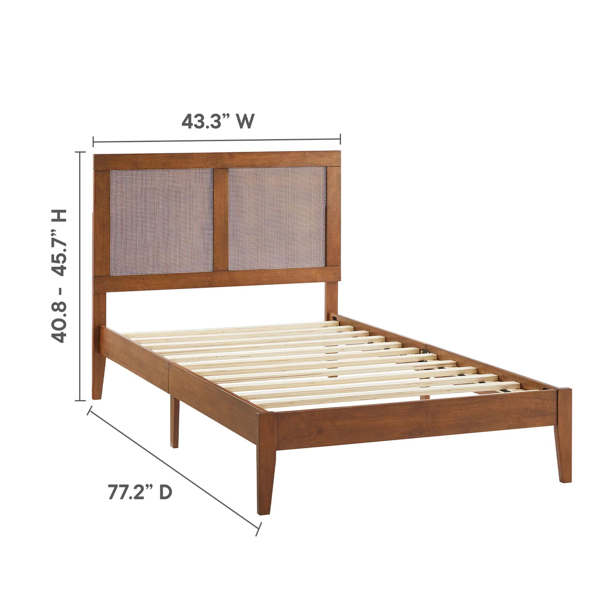 Modway Sirocco Twin Panel Platform Bed, Walnut, large
