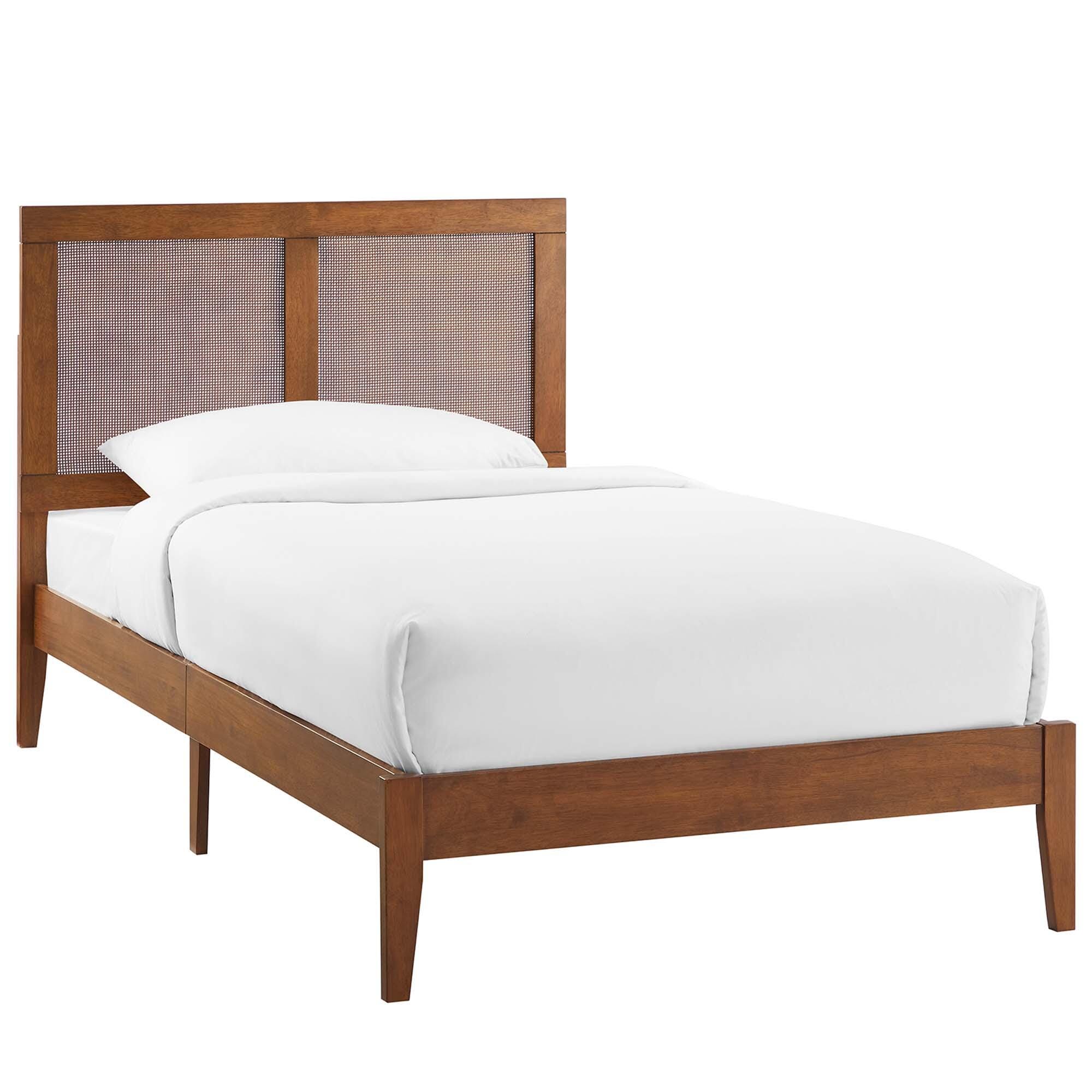 Modway Sirocco Twin Panel Platform Bed, Walnut, large