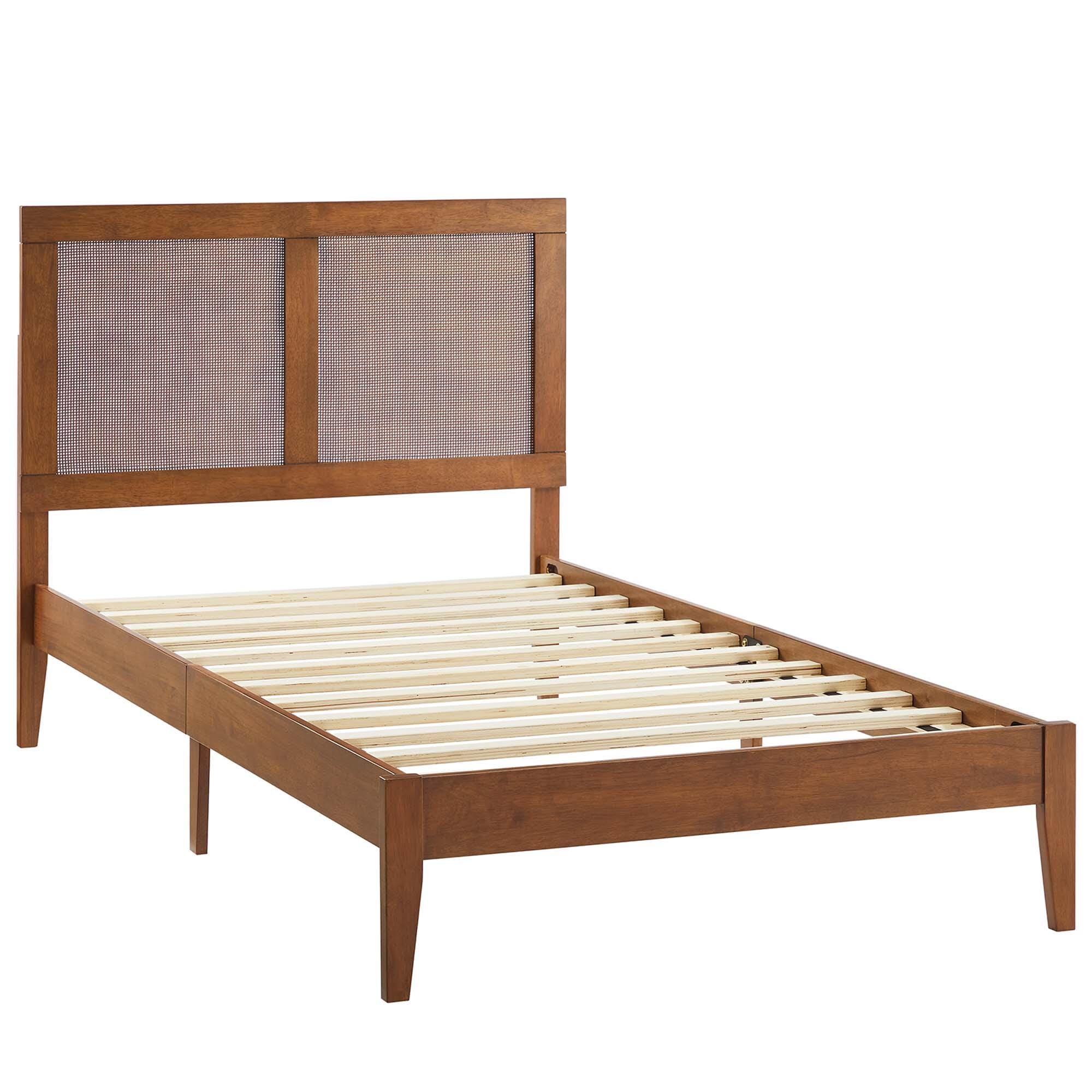 Modway Sirocco Twin Panel Platform Bed, Walnut, large