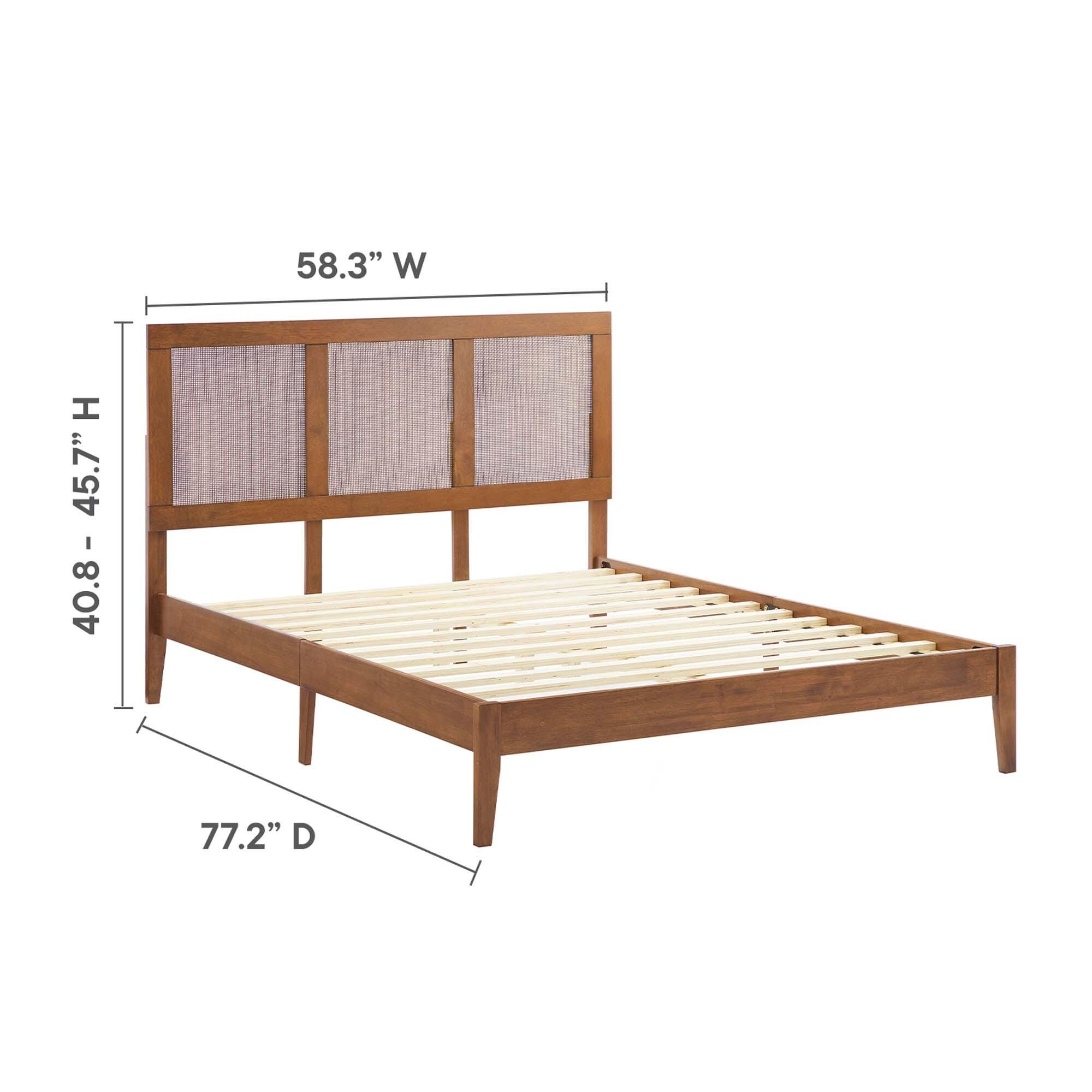 Modway Sirocco Full Panel Platform Bed, Walnut, large