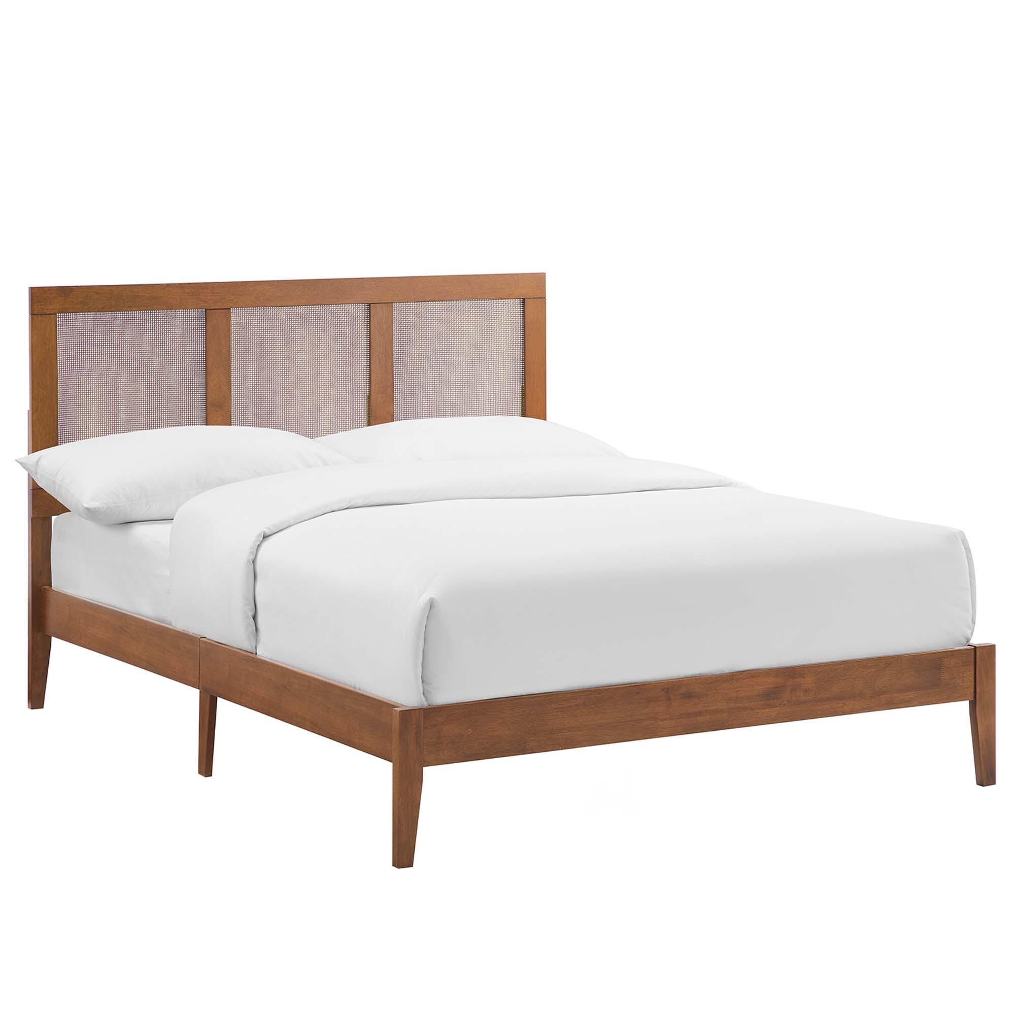 Modway Sirocco Full Panel Platform Bed, Walnut, large