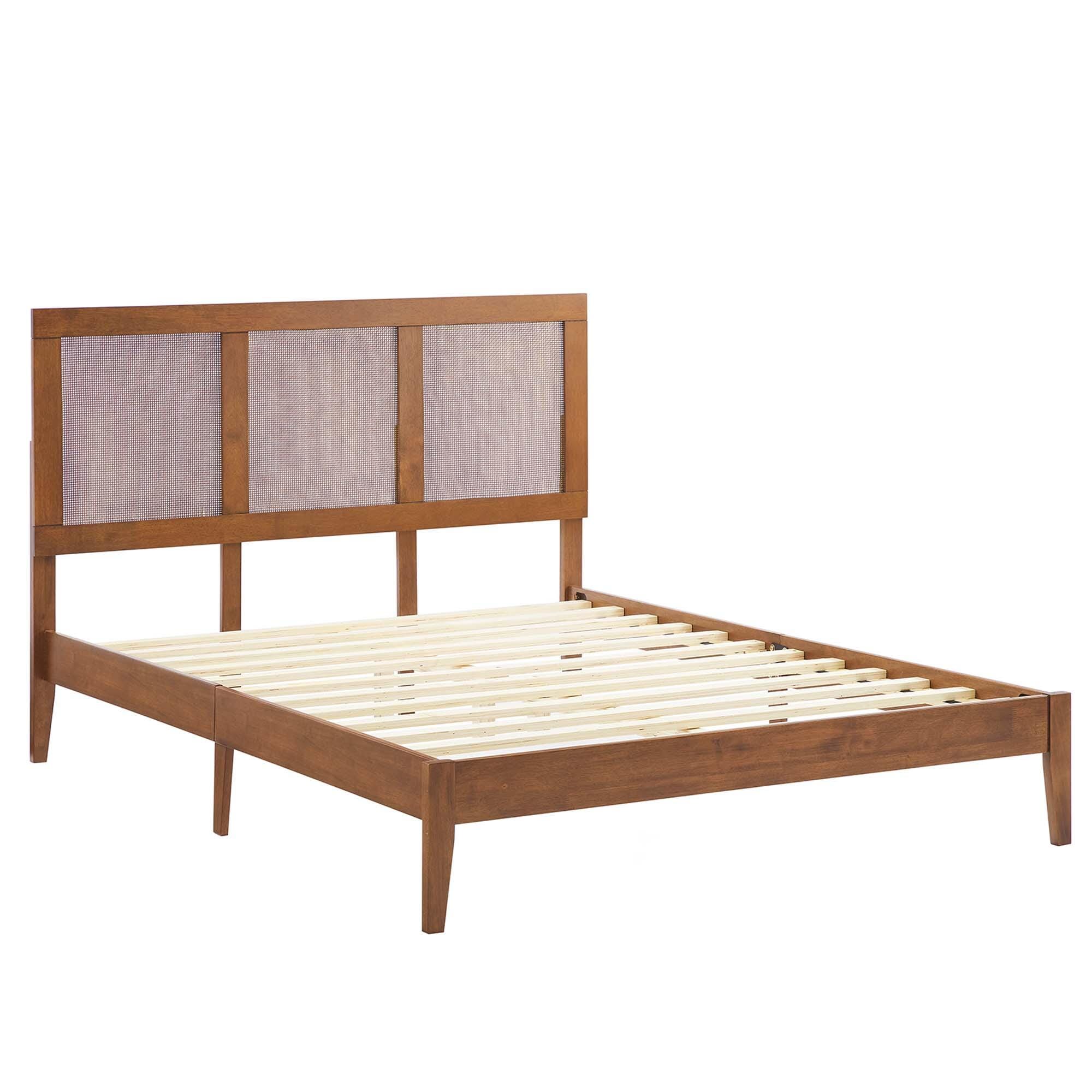 Modway Sirocco Full Panel Platform Bed, Walnut, large