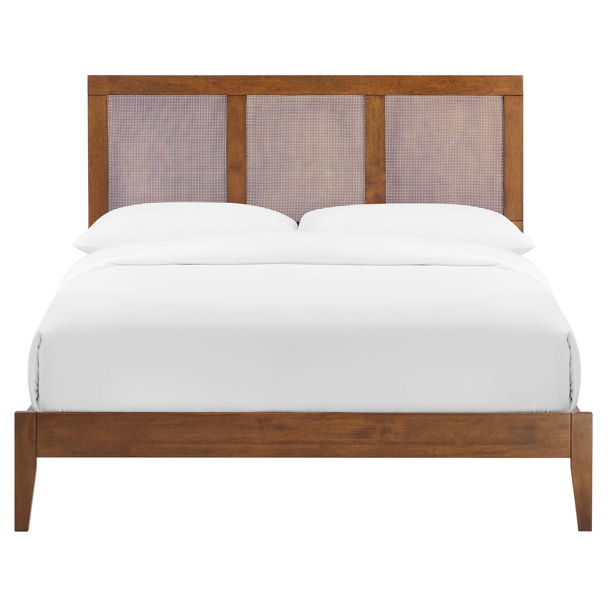 Modway Sirocco Full Panel Platform Bed, Walnut, large