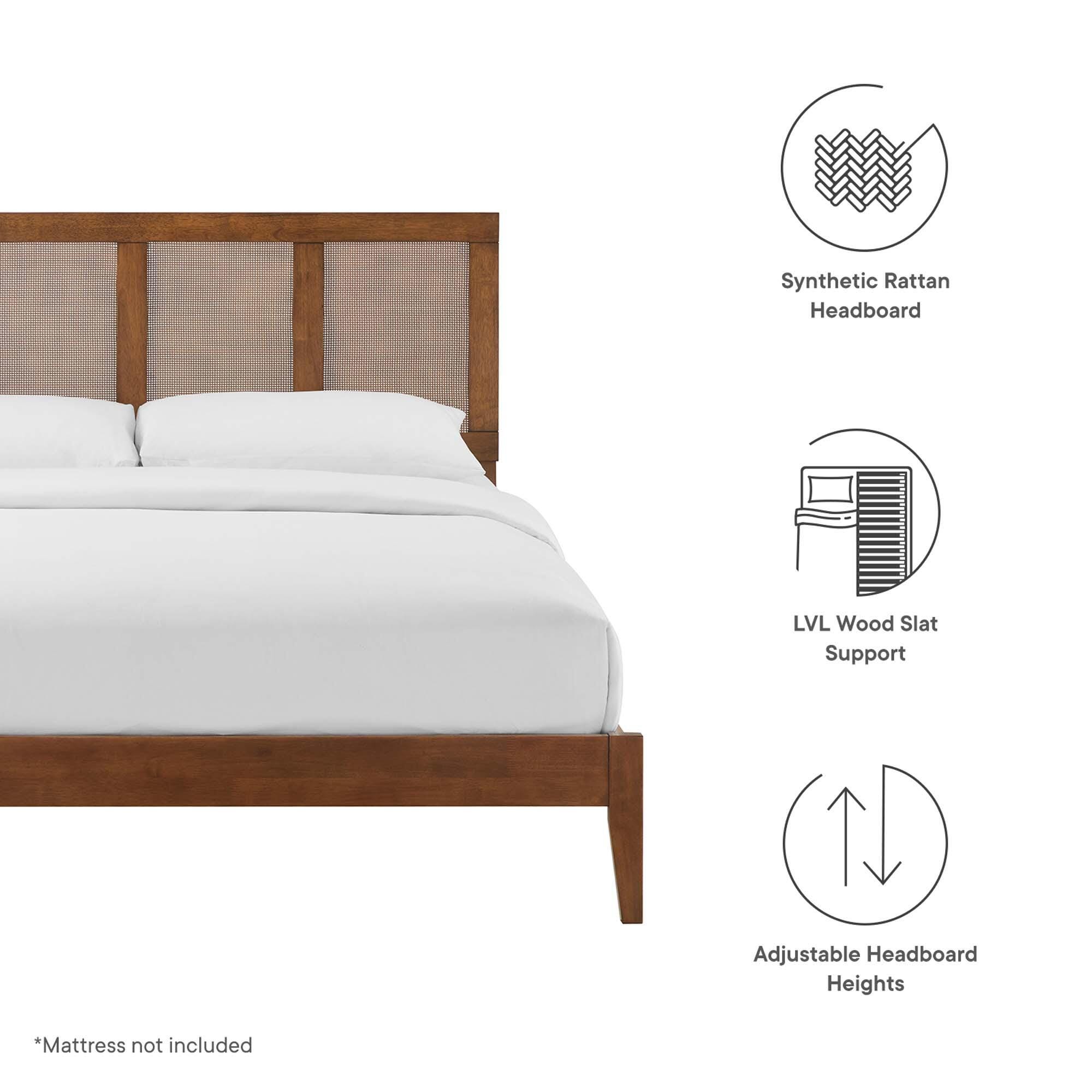 Modway Sirocco Queen Panel Platform Bed, Walnut, large