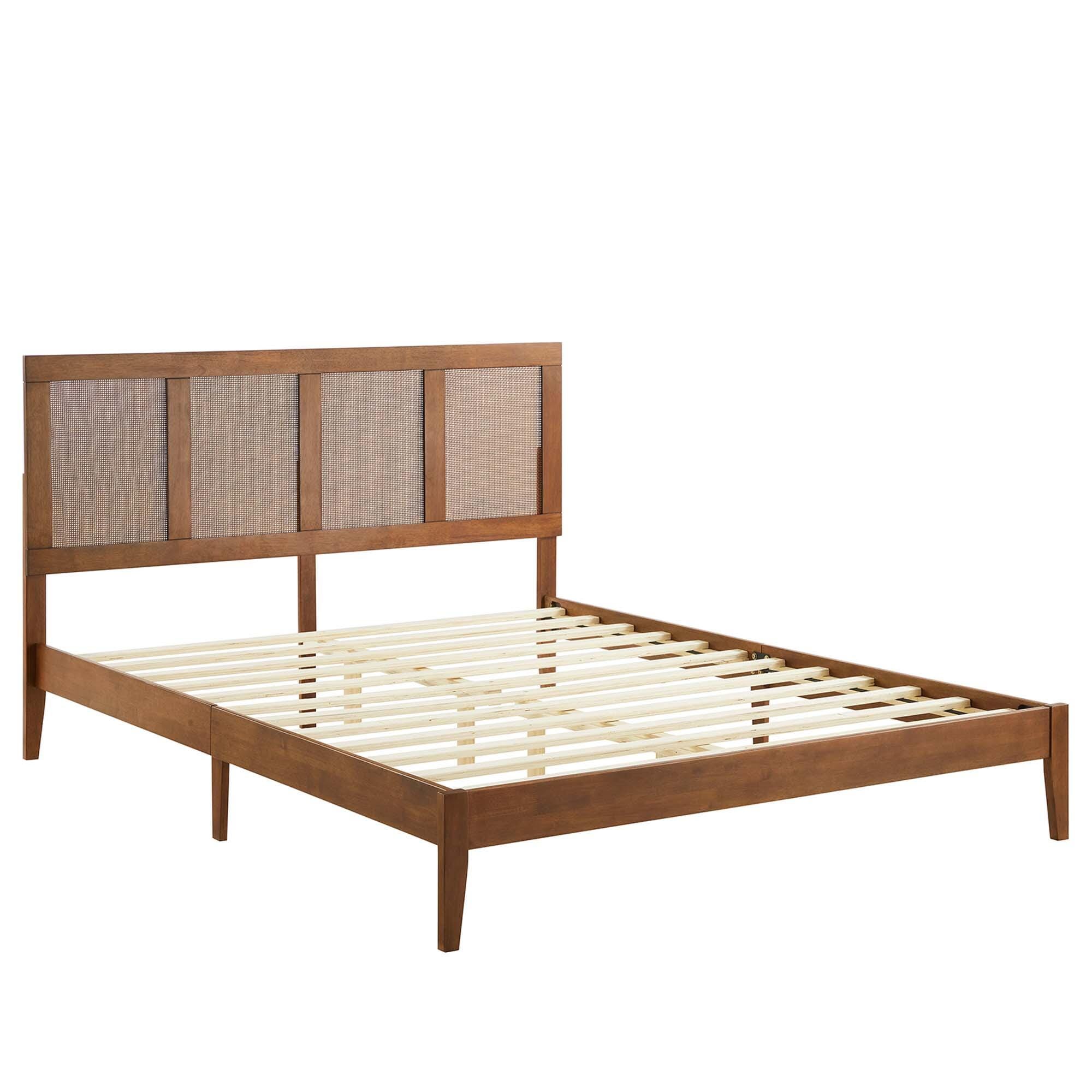 Modway Sirocco Queen Panel Platform Bed, Walnut, large