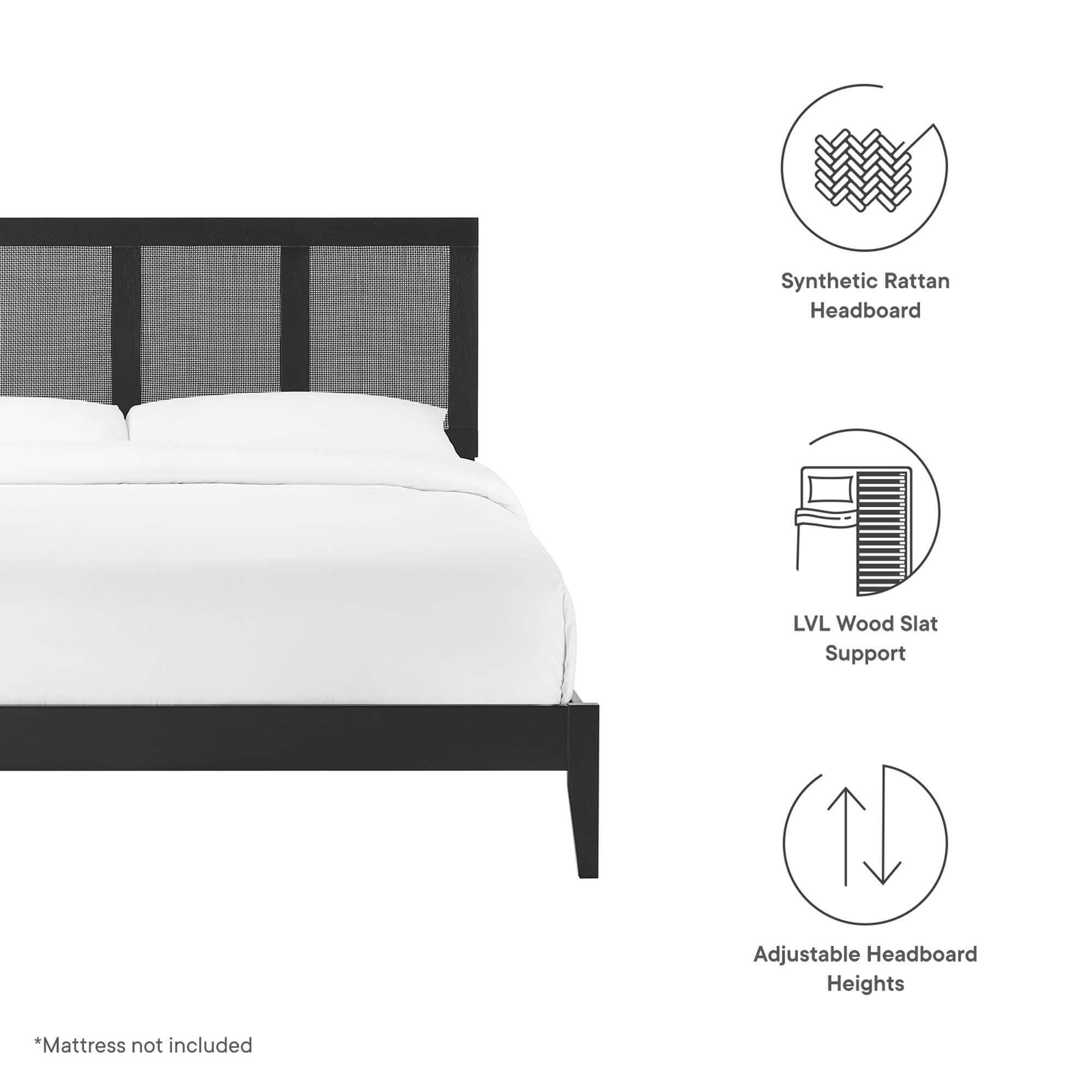 Modway Sirocco King Panel Platform Bed, Black, large