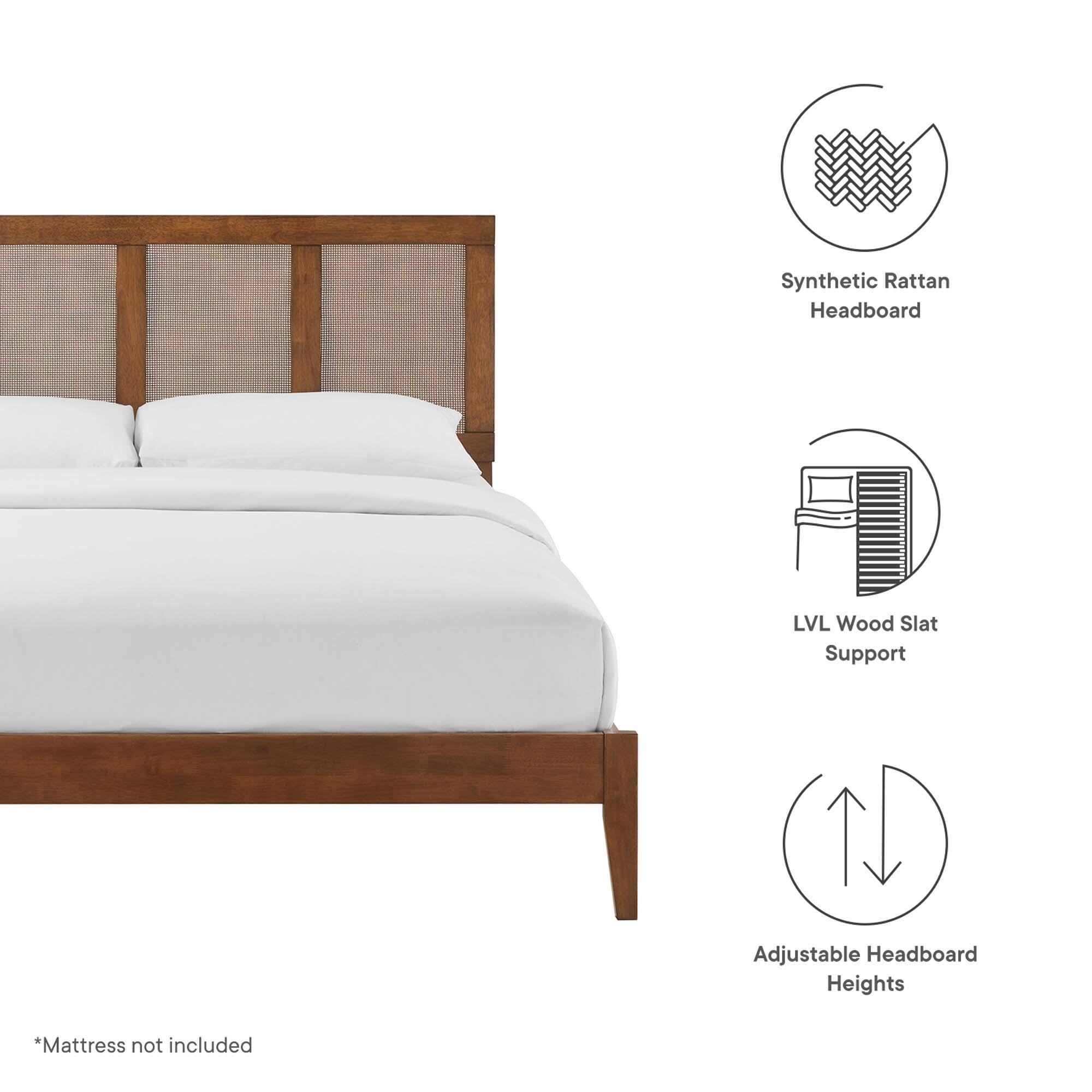 Modway Sirocco King Panel Platform Bed, Walnut, large