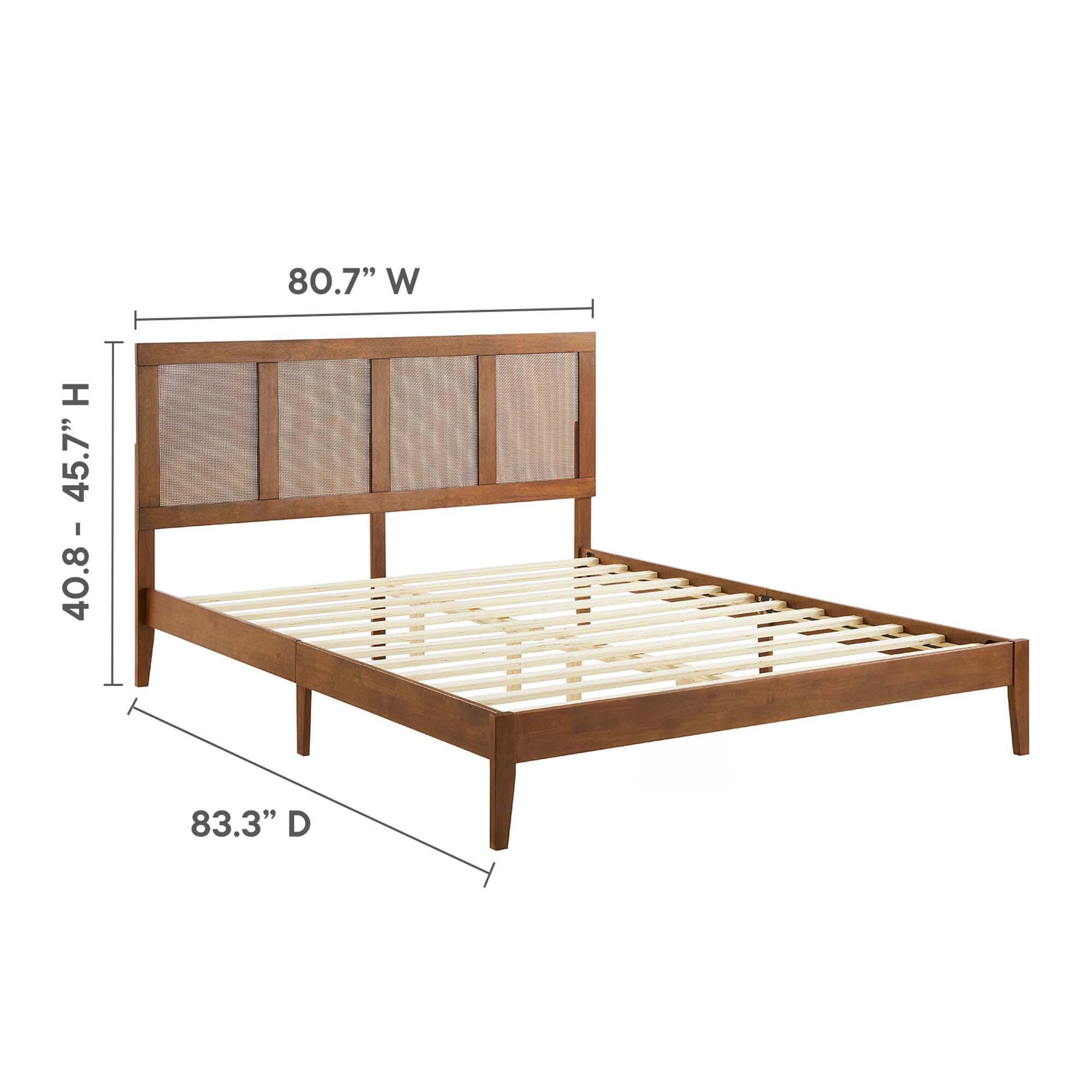 Modway Sirocco King Panel Platform Bed, Walnut, large