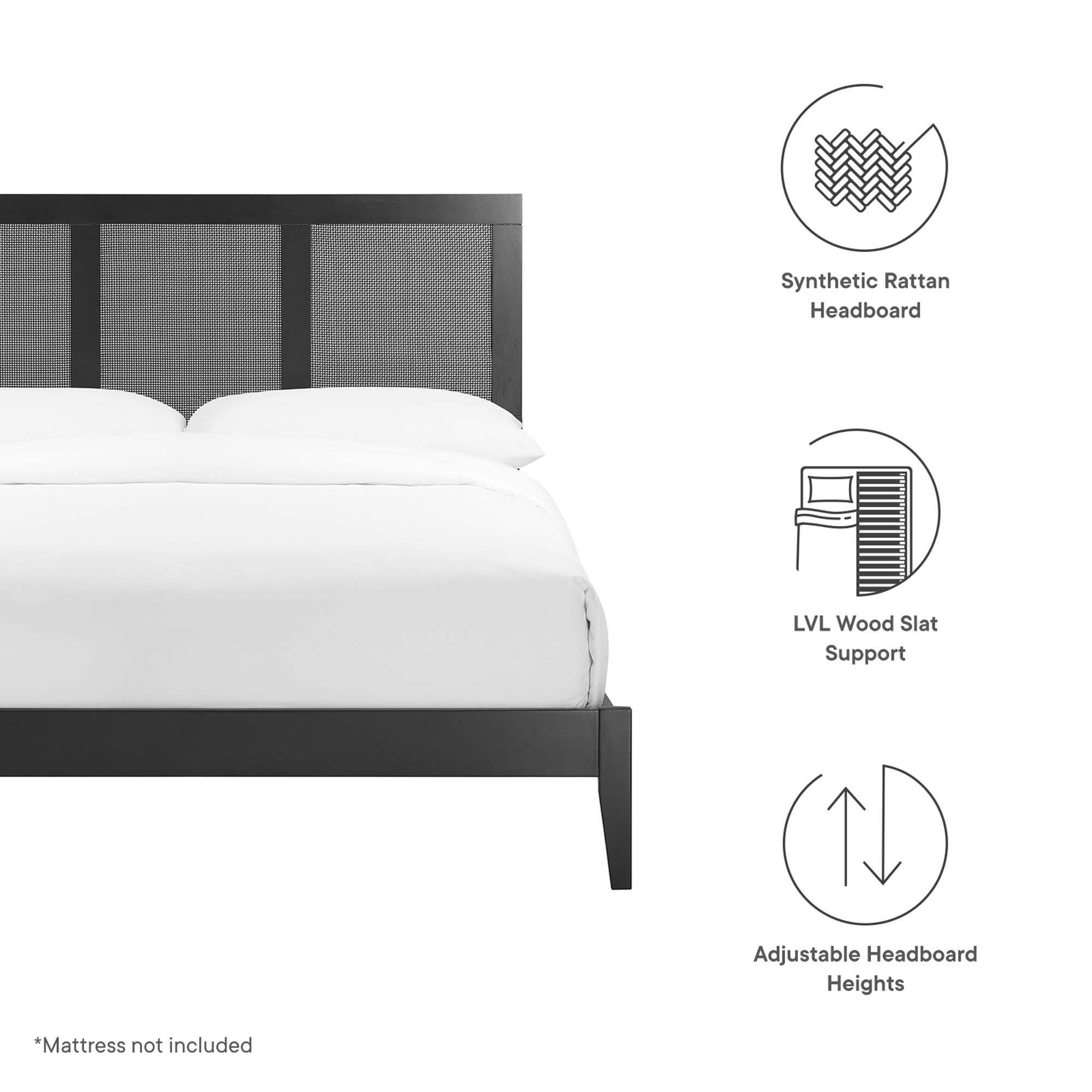 Modway Sirocco Full Panel Platform Bed, Black, large