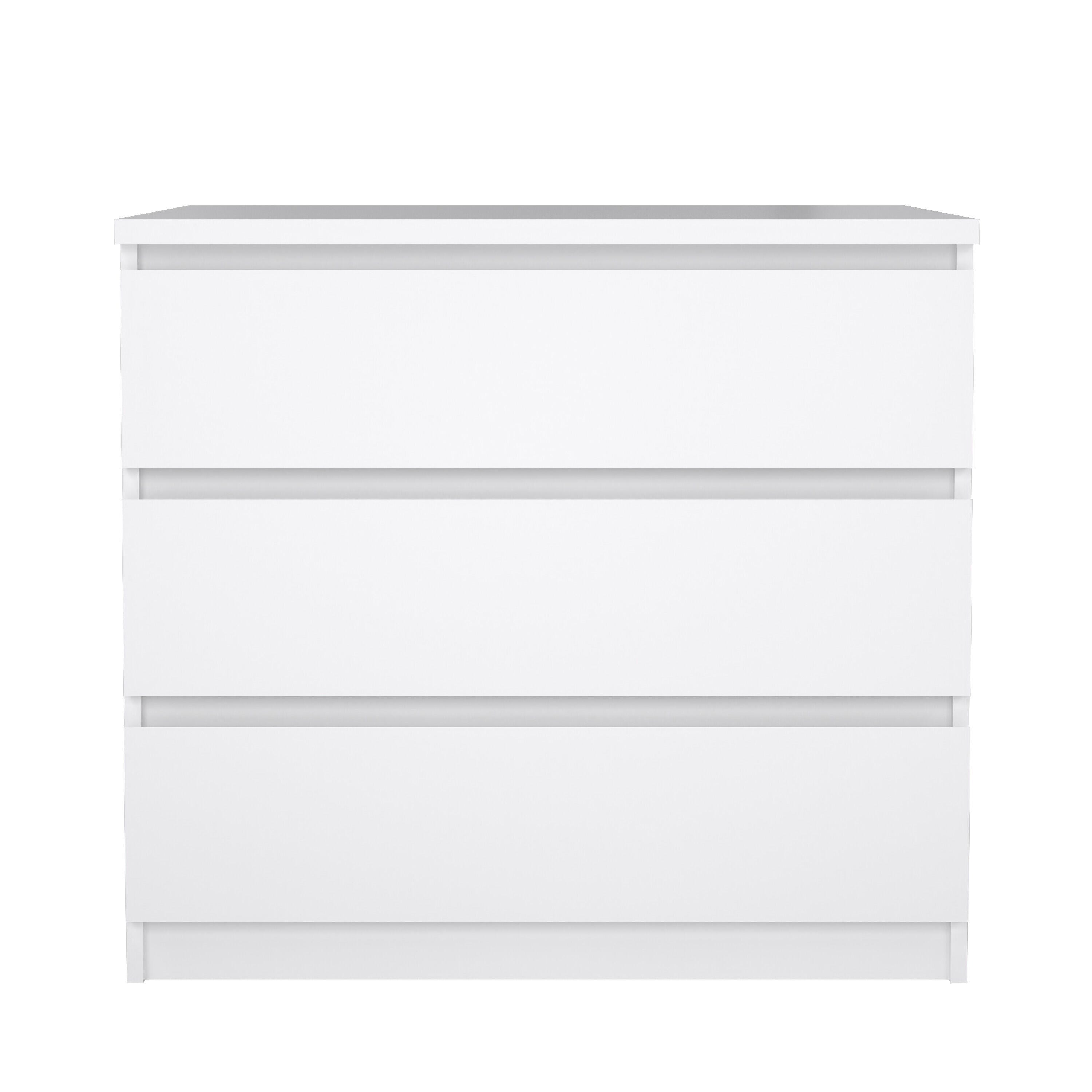Tvilum Scottsdale 3 Drawer Chest of Drawers, White, large