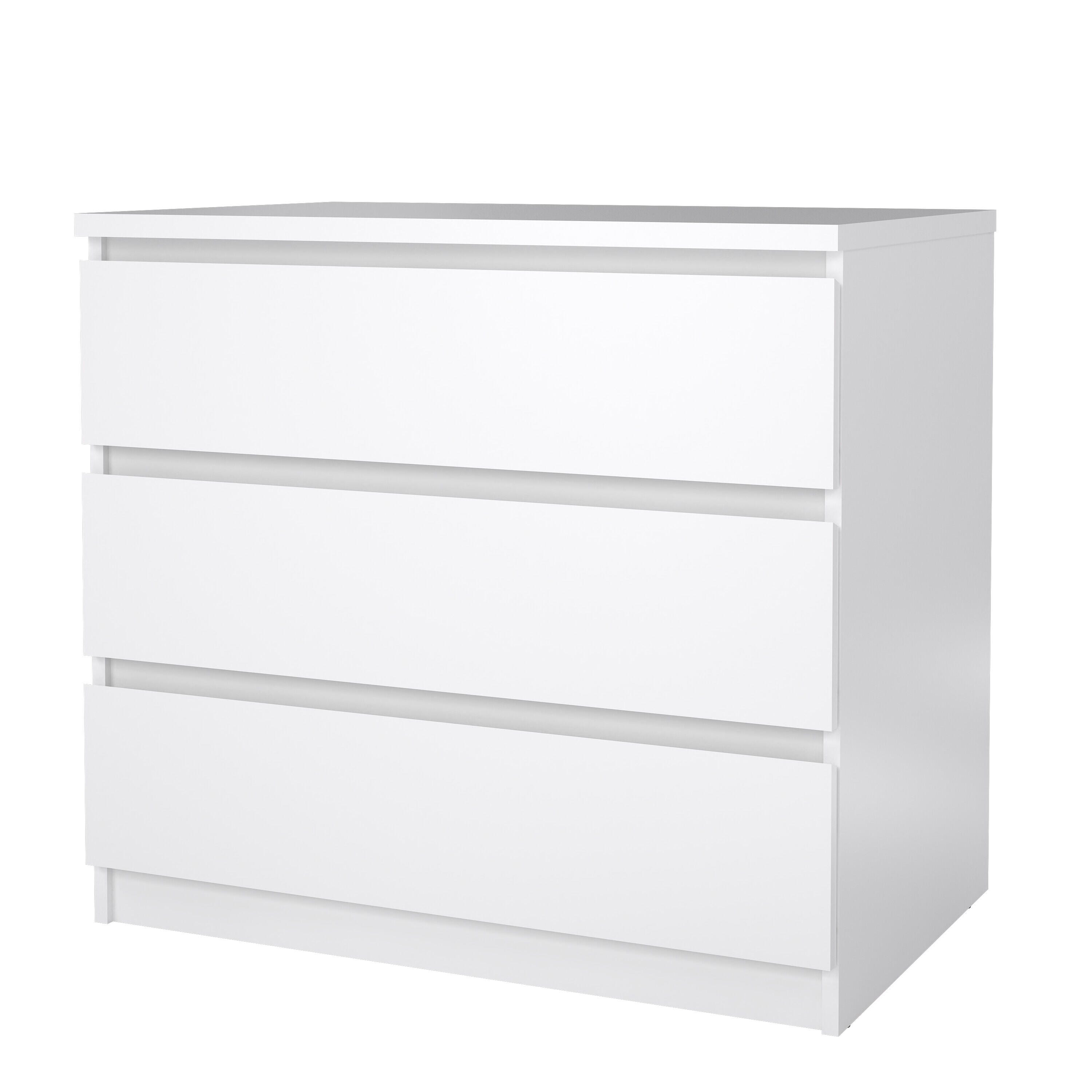 Tvilum Scottsdale 3 Drawer Chest of Drawers, White, large