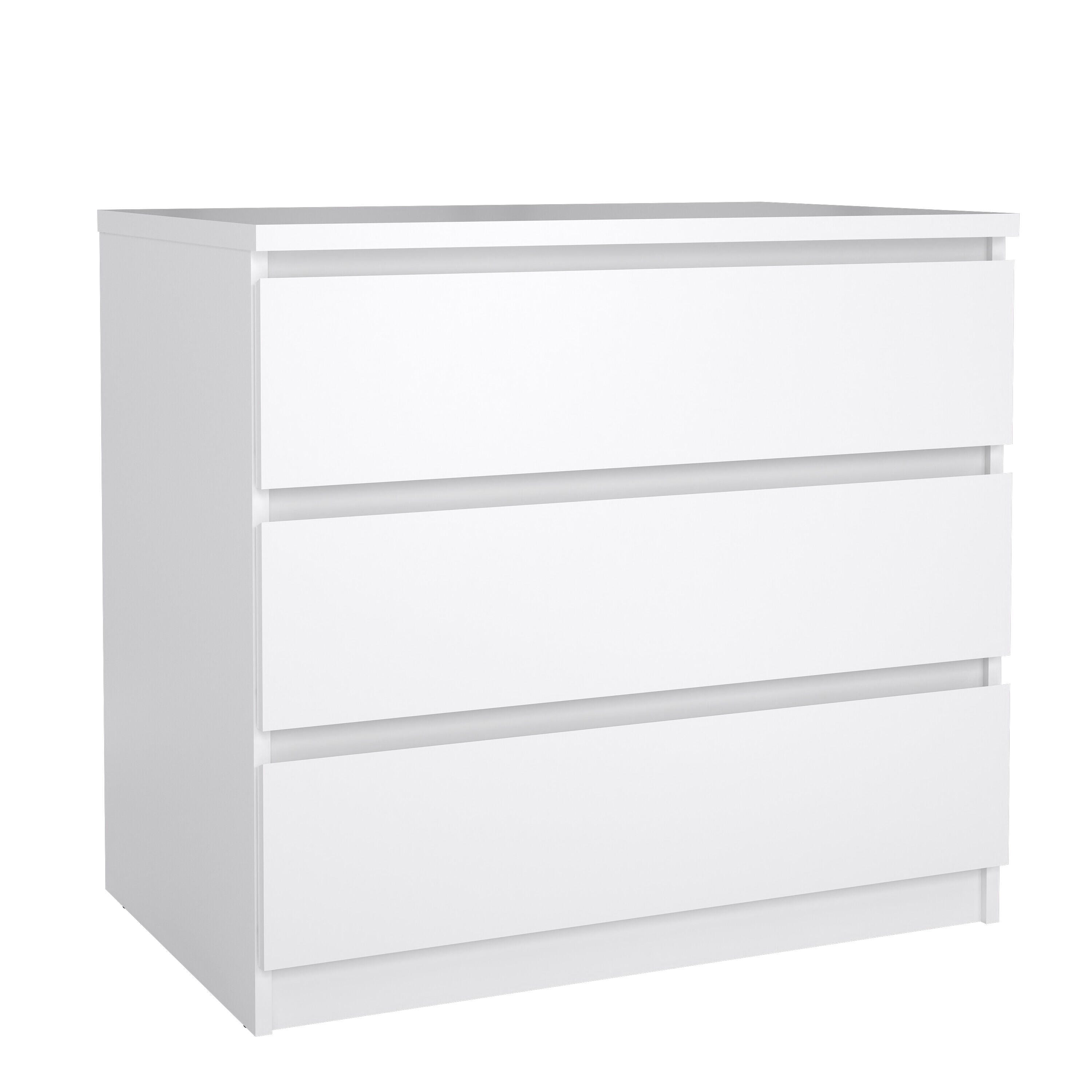 Tvilum Scottsdale 3 Drawer Chest of Drawers, White, large