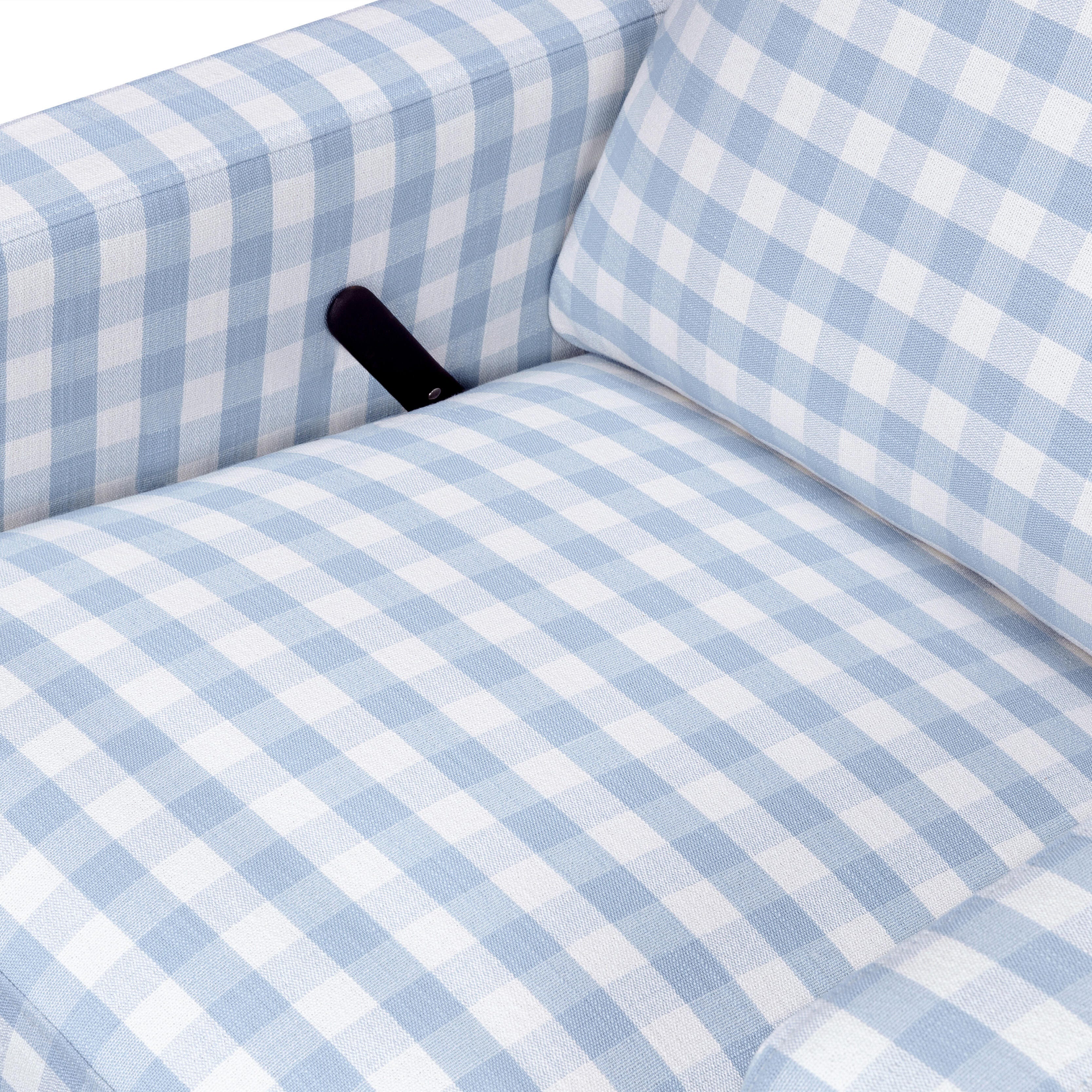 Namesake Crewe Manual Recliner, Blue/Light Brown, large