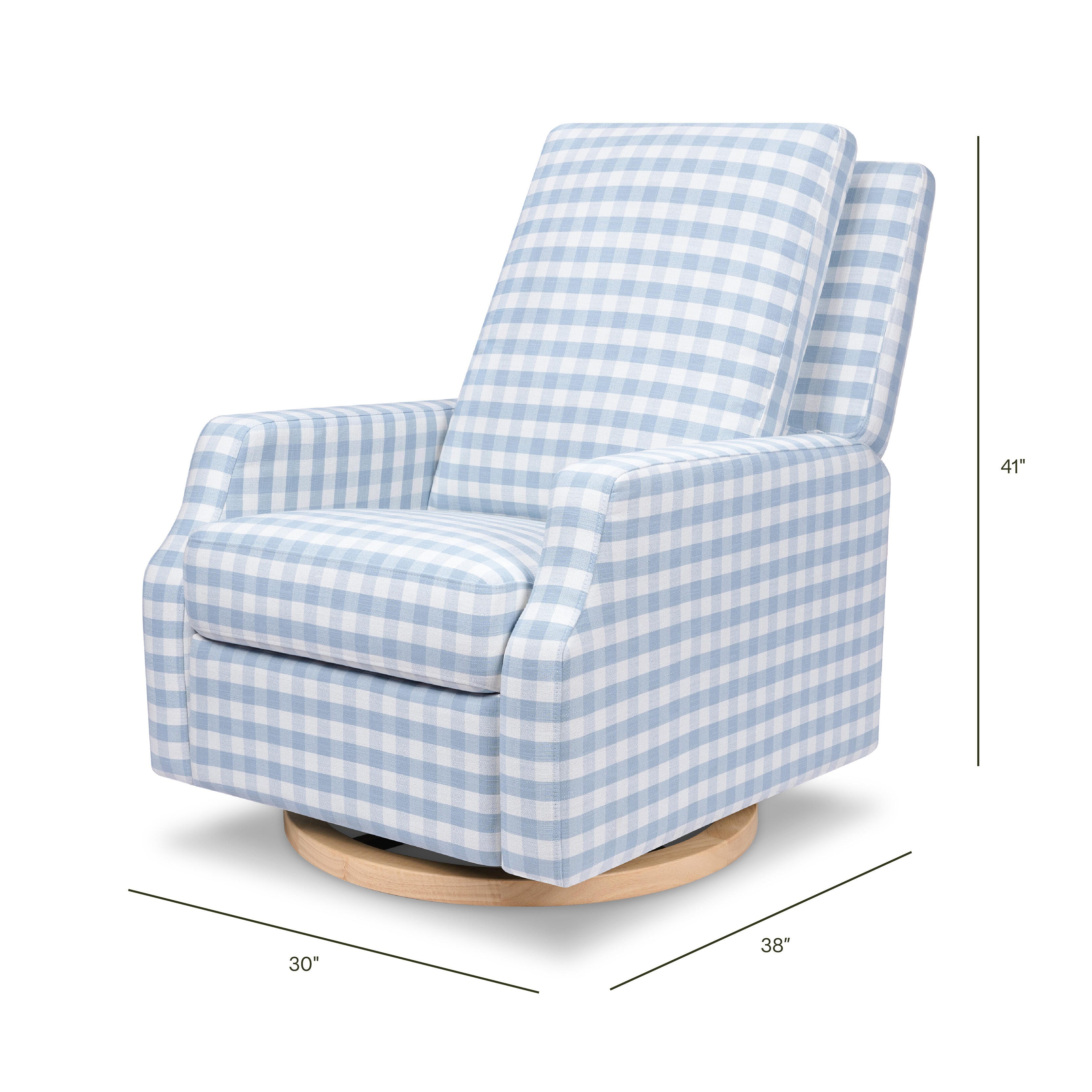 Namesake Crewe Manual Recliner, Blue/Light Brown, large