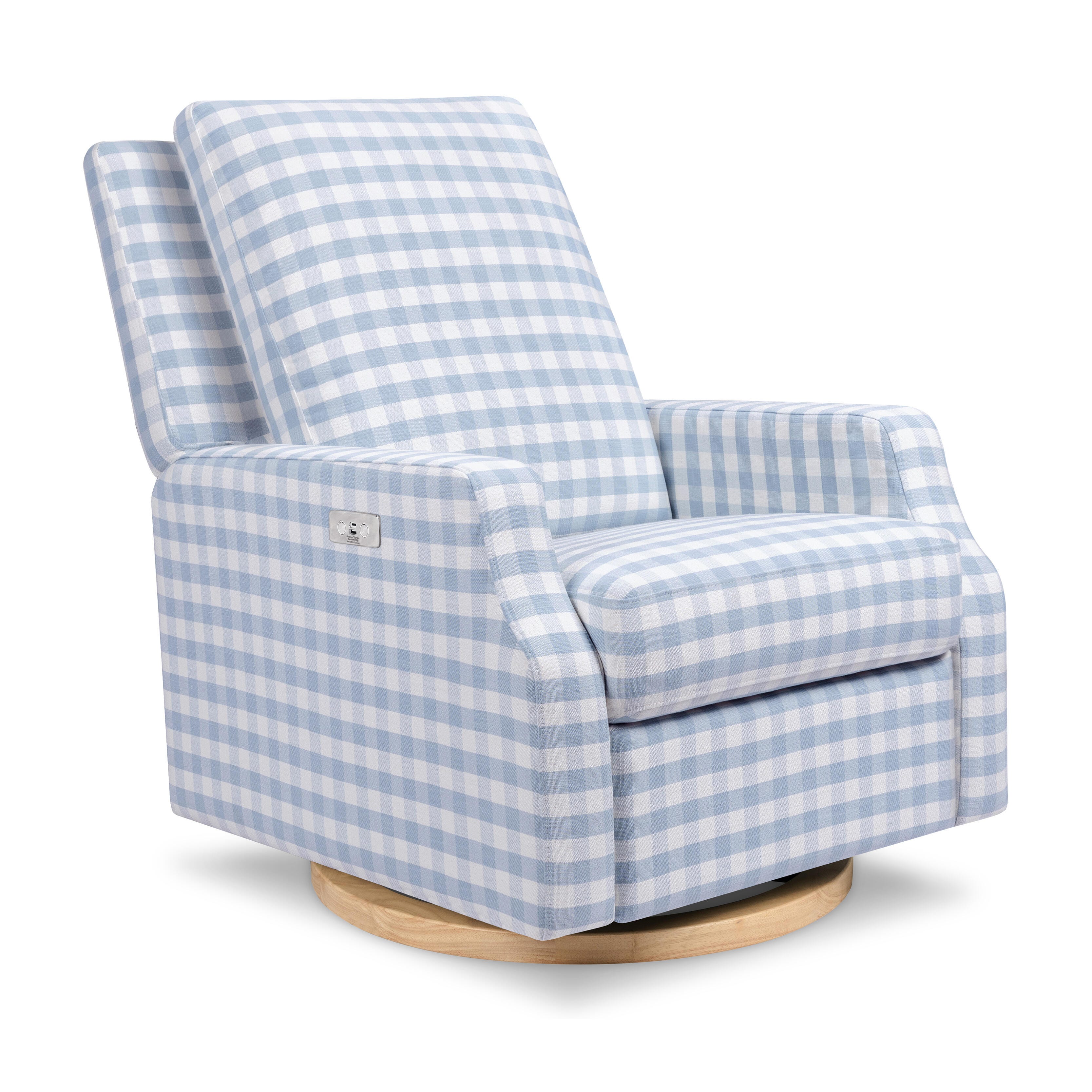 Namesake Crewe Power Recliner, Blue/Light Brown, large