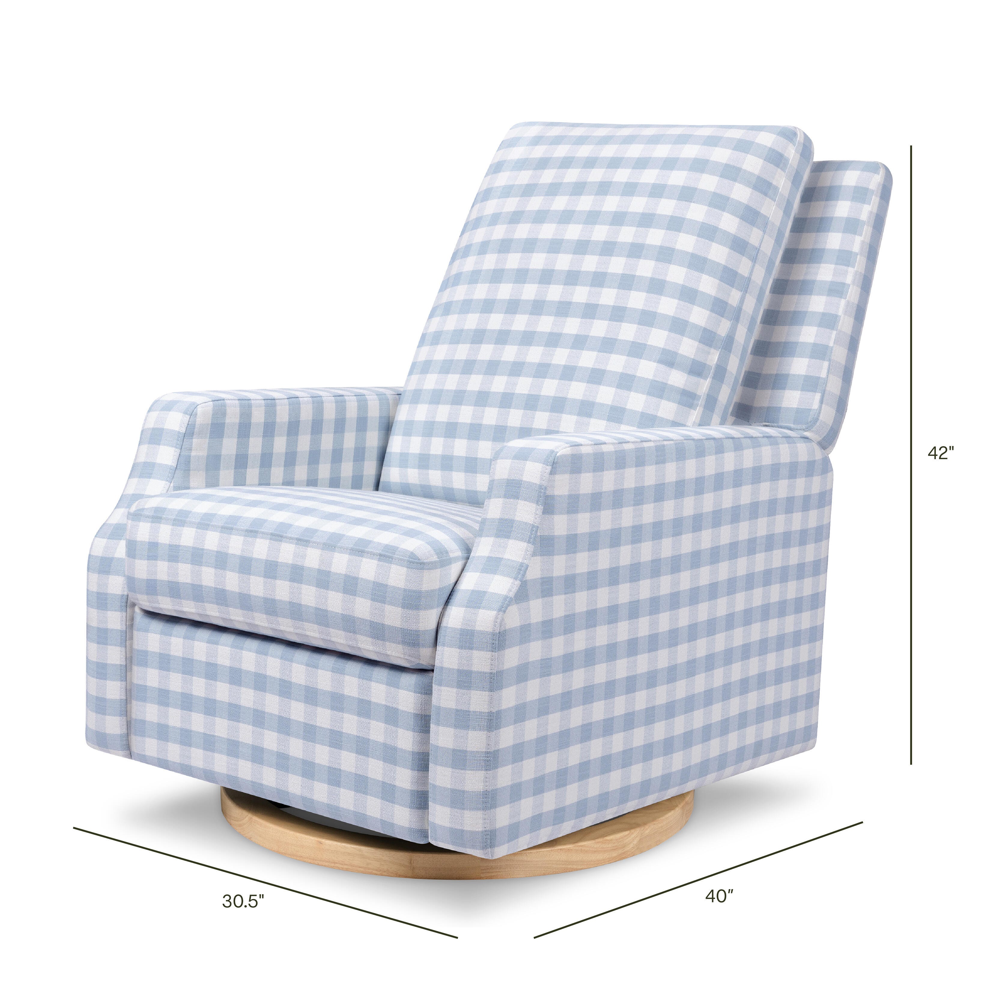 Namesake Crewe Power Recliner, Blue/Light Brown, large