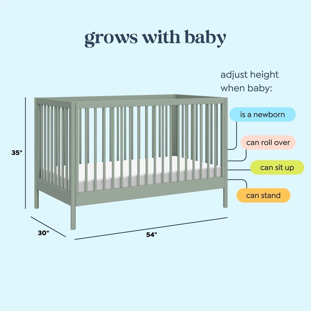 DaVinci Birdie 3-in-1 Convertible Crib, Light Sage, large