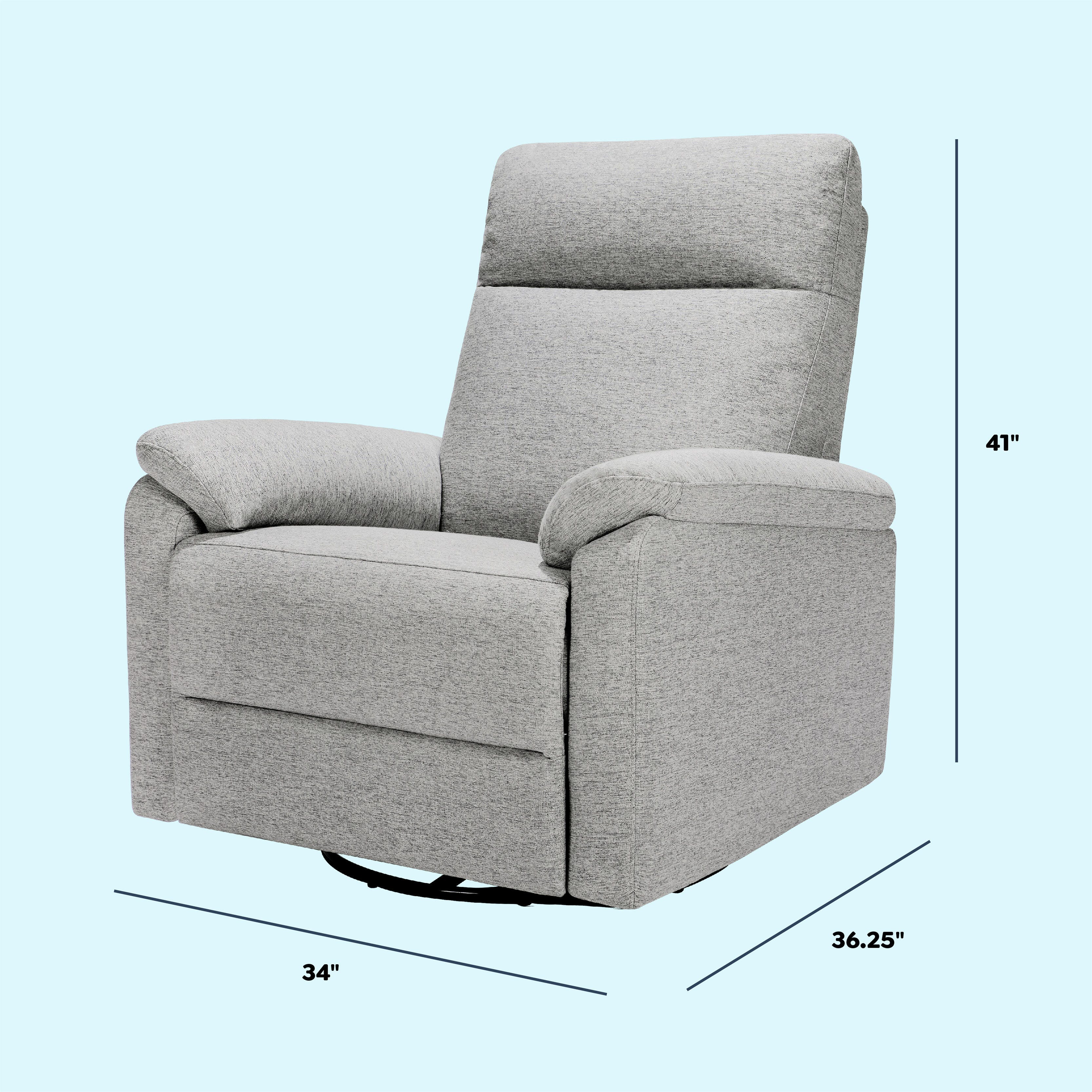 DaVinci Suzy Power Swivel Glider and Recliner, Frost Gray, large