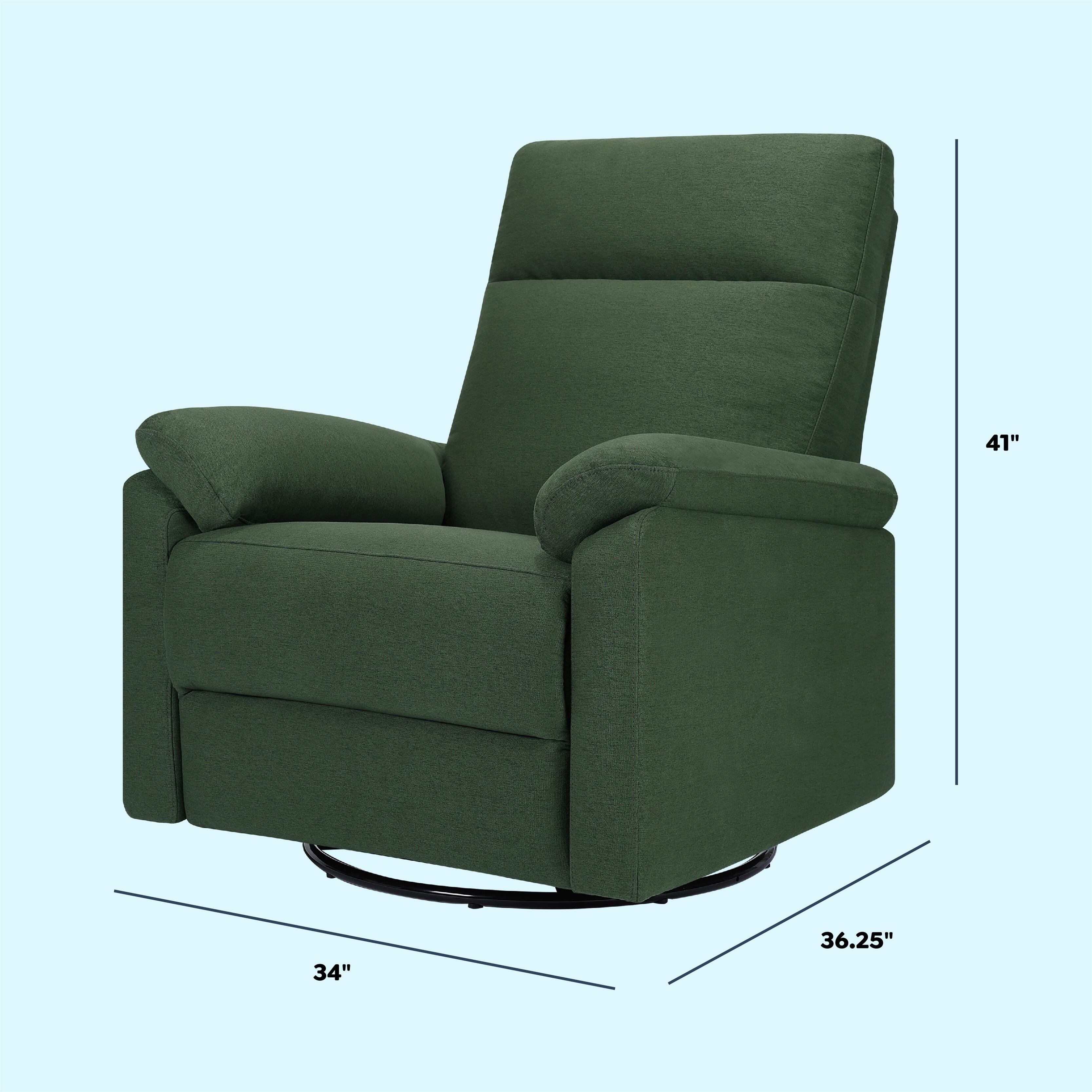 DaVinci Suzy Power Swivel Glider and Recliner, Pine Green, large