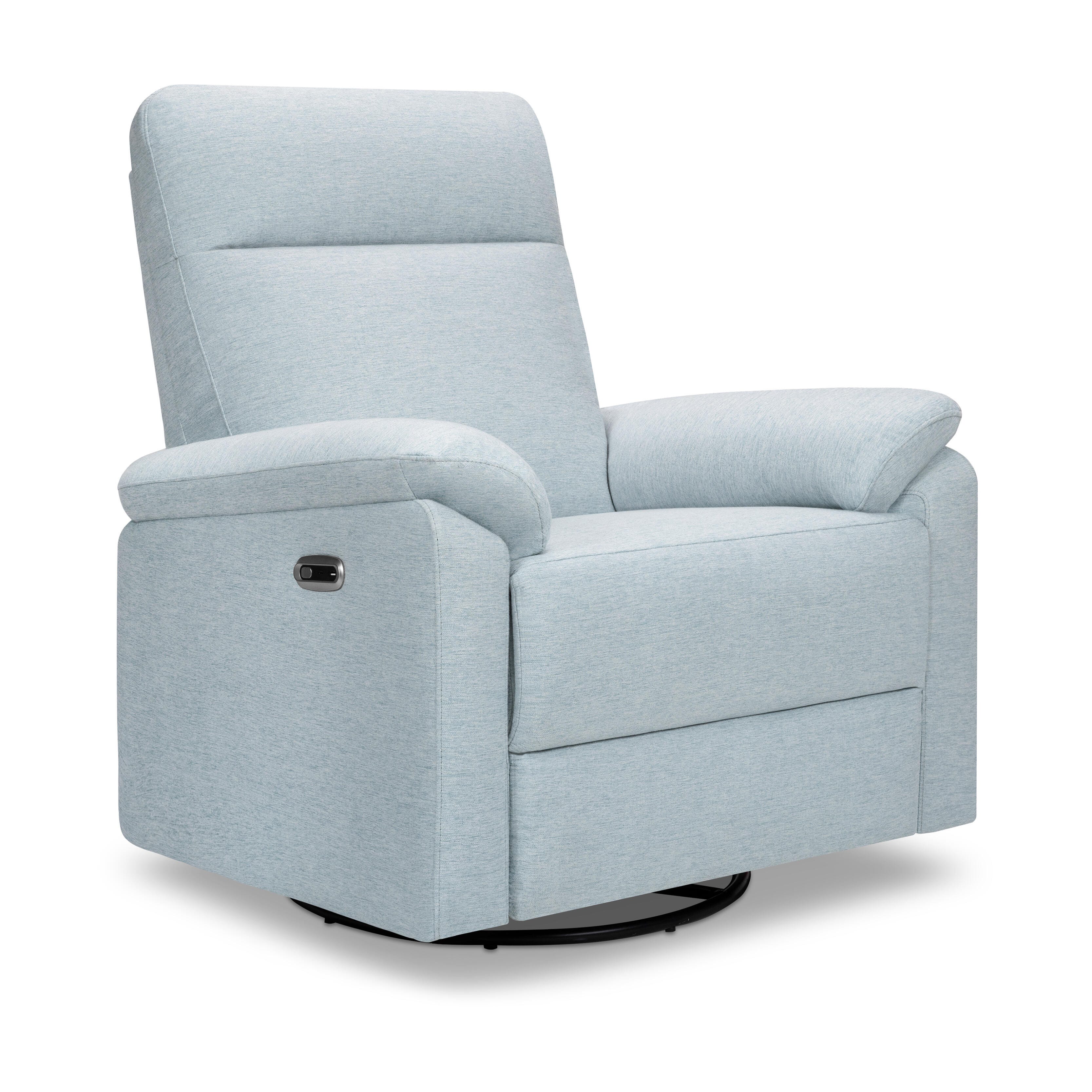 DaVinci Suzy Power Swivel Glider and Recliner, Heathered Blue, large