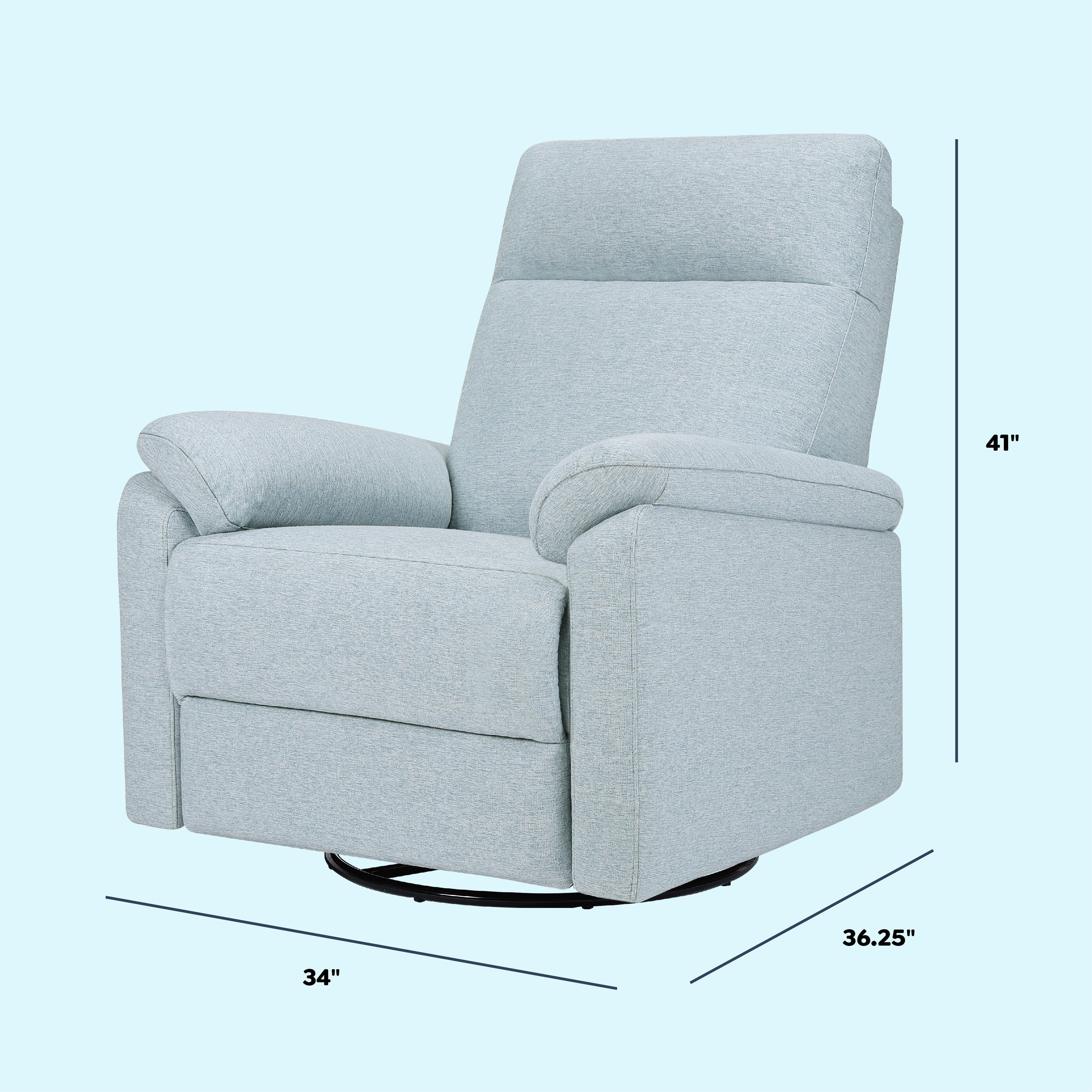 DaVinci Suzy Power Swivel Glider and Recliner, Heathered Blue, large