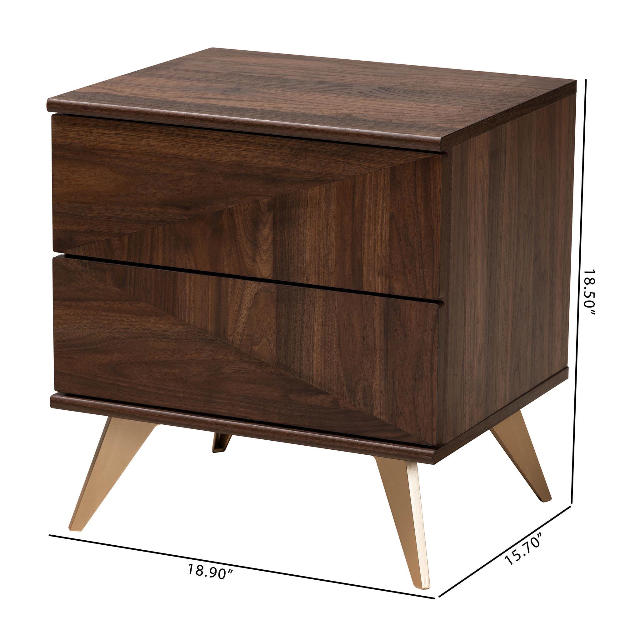 Baxton Studio Graceland 19" Nightstand, , large