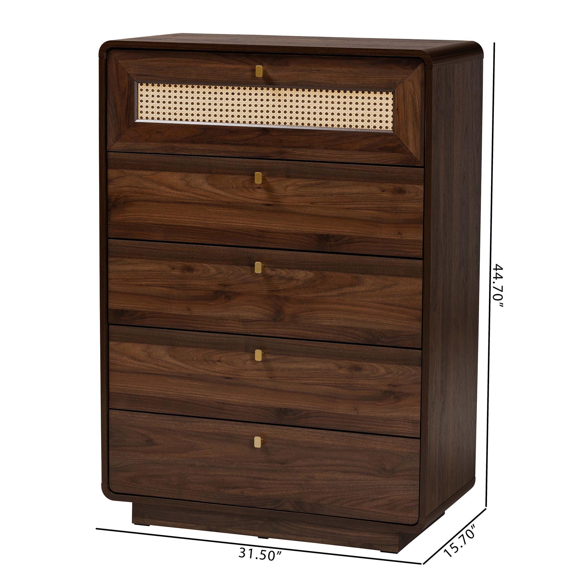 Baxton Studio Jenibelle 32" 5-Drawer Chest, , large
