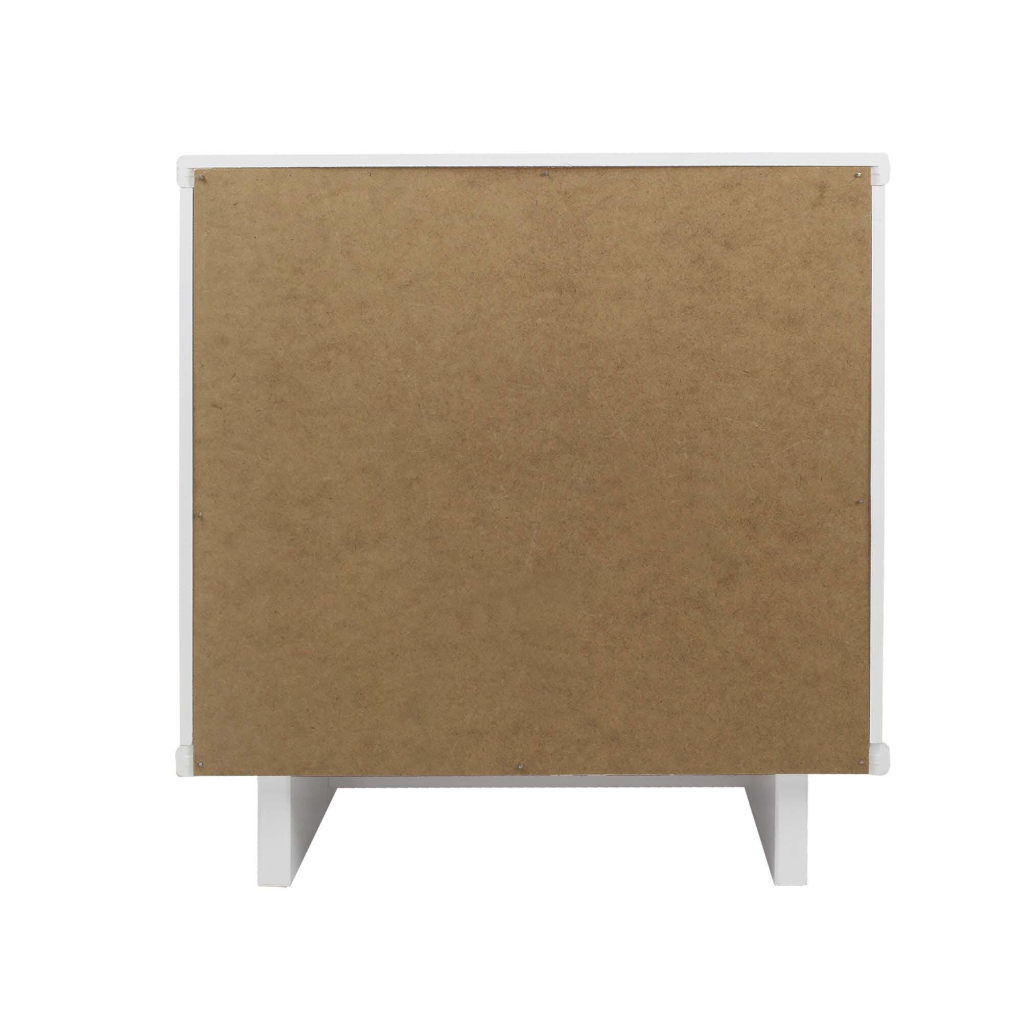 Manhattan Comfort Granville 18" 1 Drawer Nightstand, White, large
