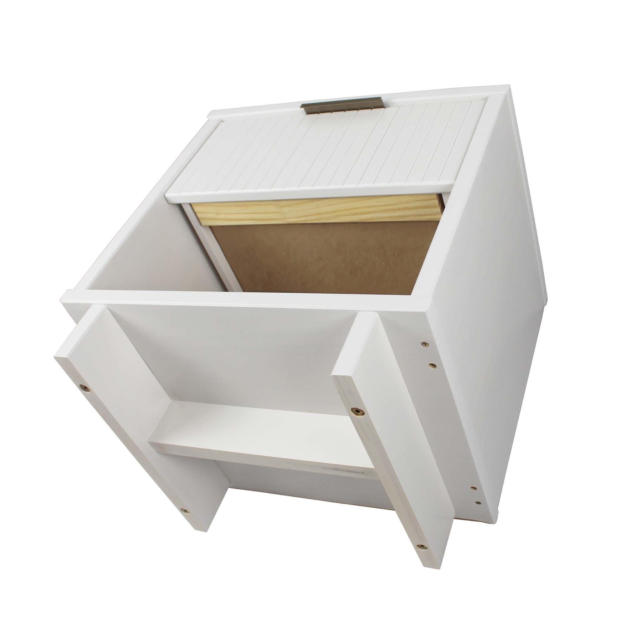 Manhattan Comfort Granville 18" 1 Drawer Nightstand, White, large