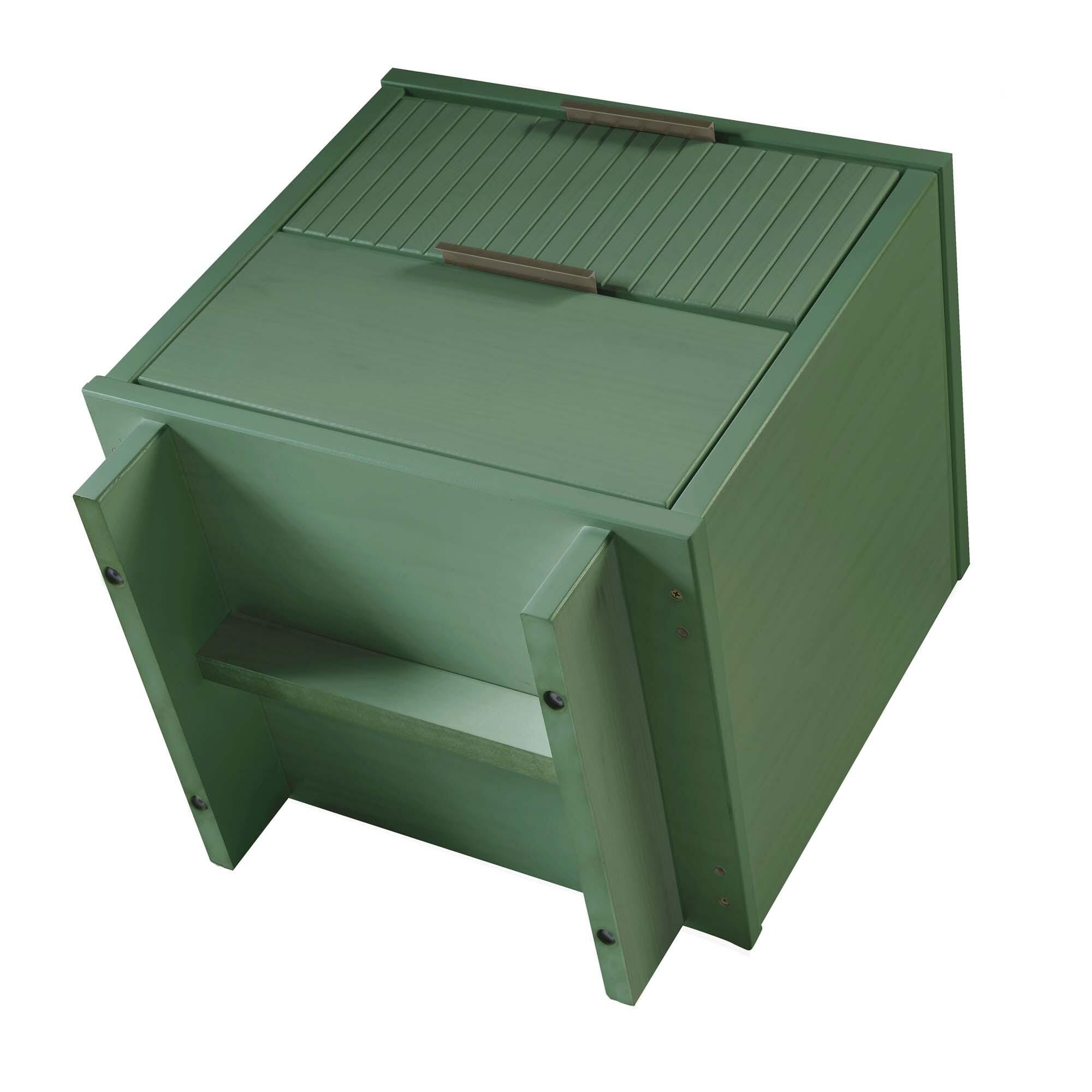 Manhattan Comfort Granville 18" 2 Drawer Nightstand, Sage Green, large