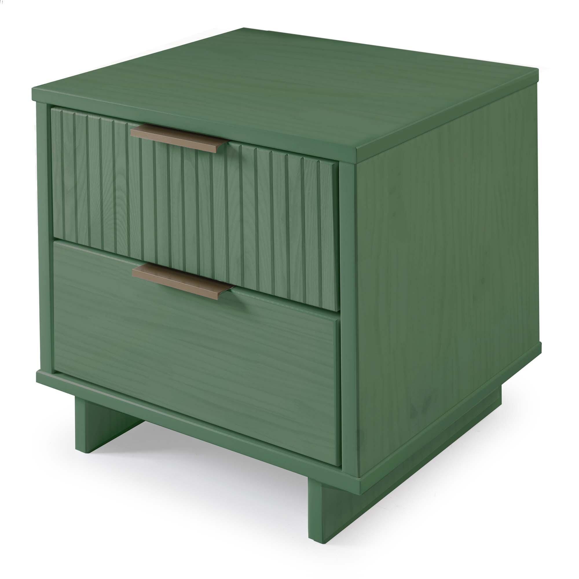 Manhattan Comfort Granville 18" 2 Drawer Nightstand, Sage Green, large