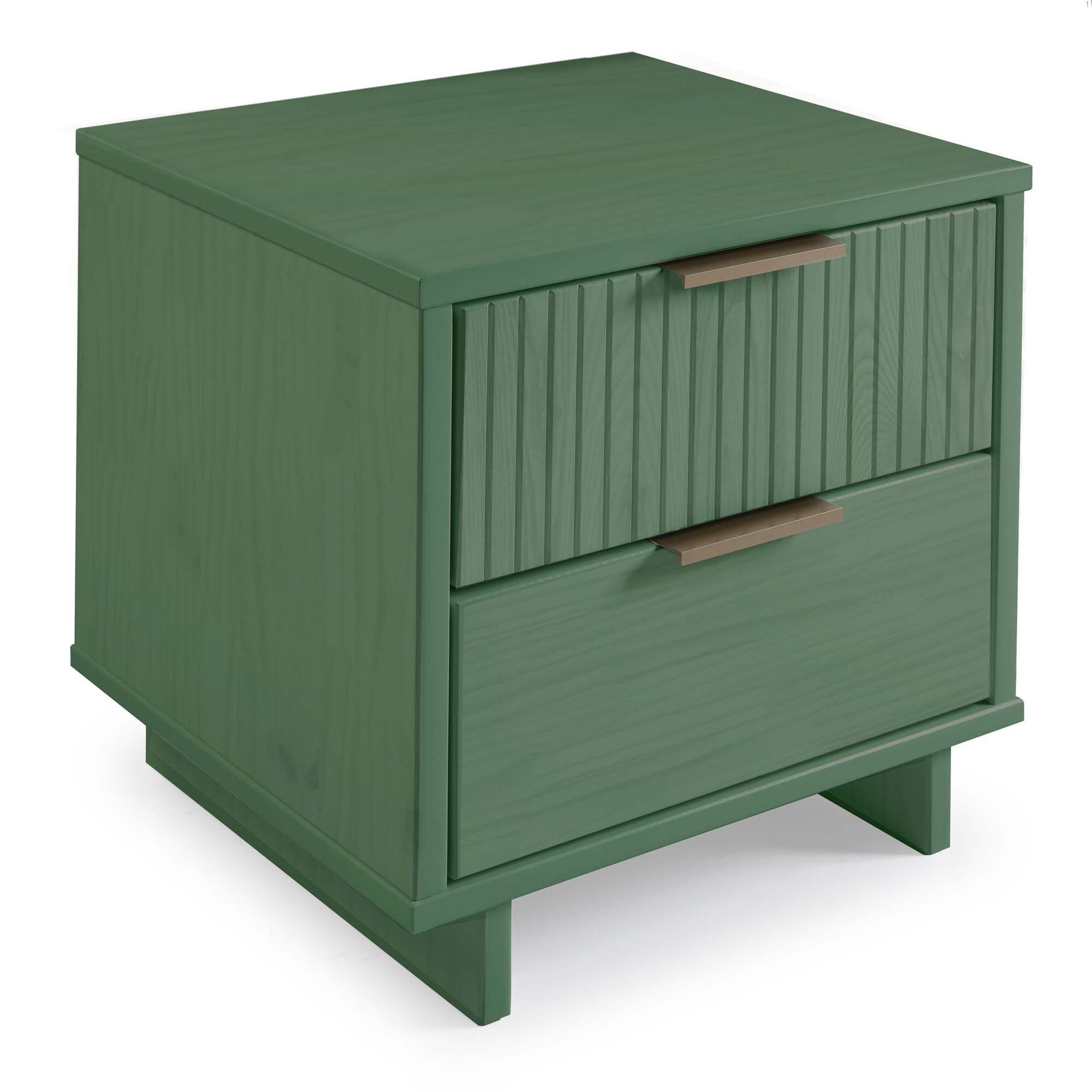 Manhattan Comfort Granville 18" 2 Drawer Nightstand, Sage Green, large