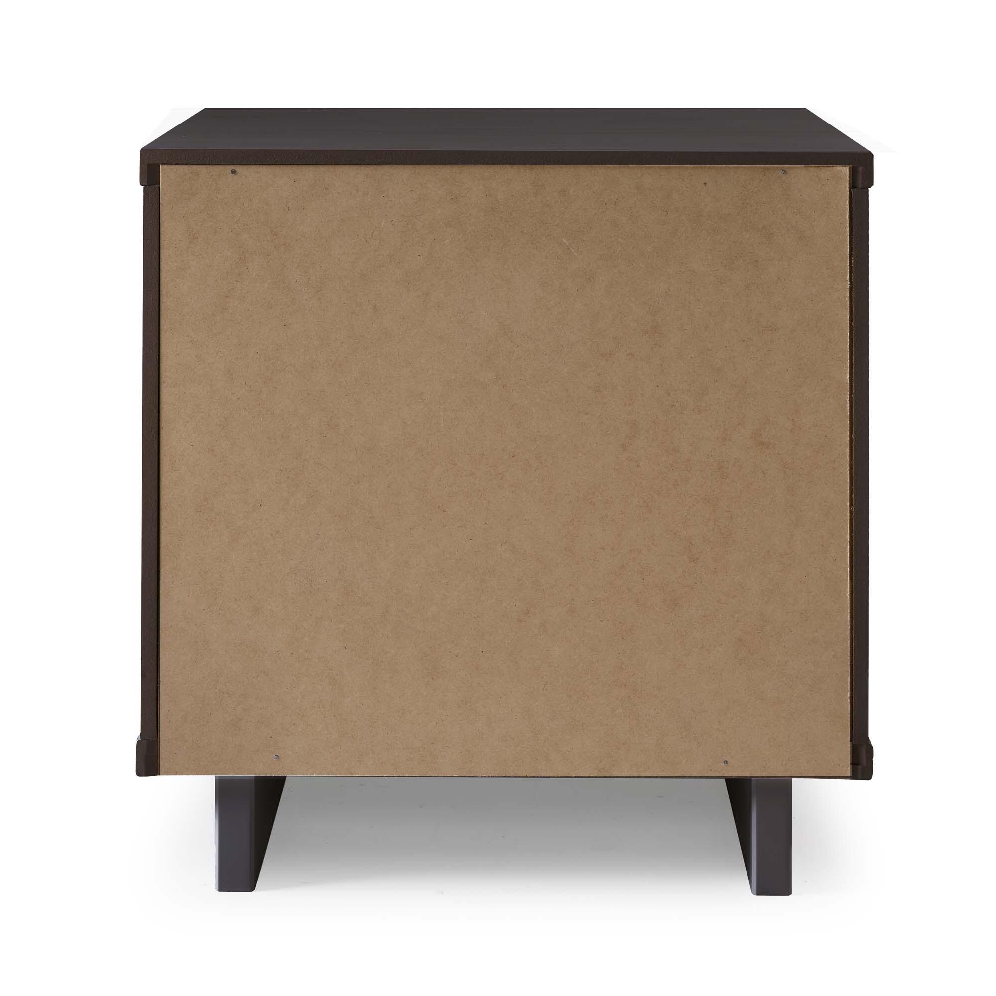 Manhattan Comfort Granville 18" 1 Drawer Nightstand, Dark Gray, large