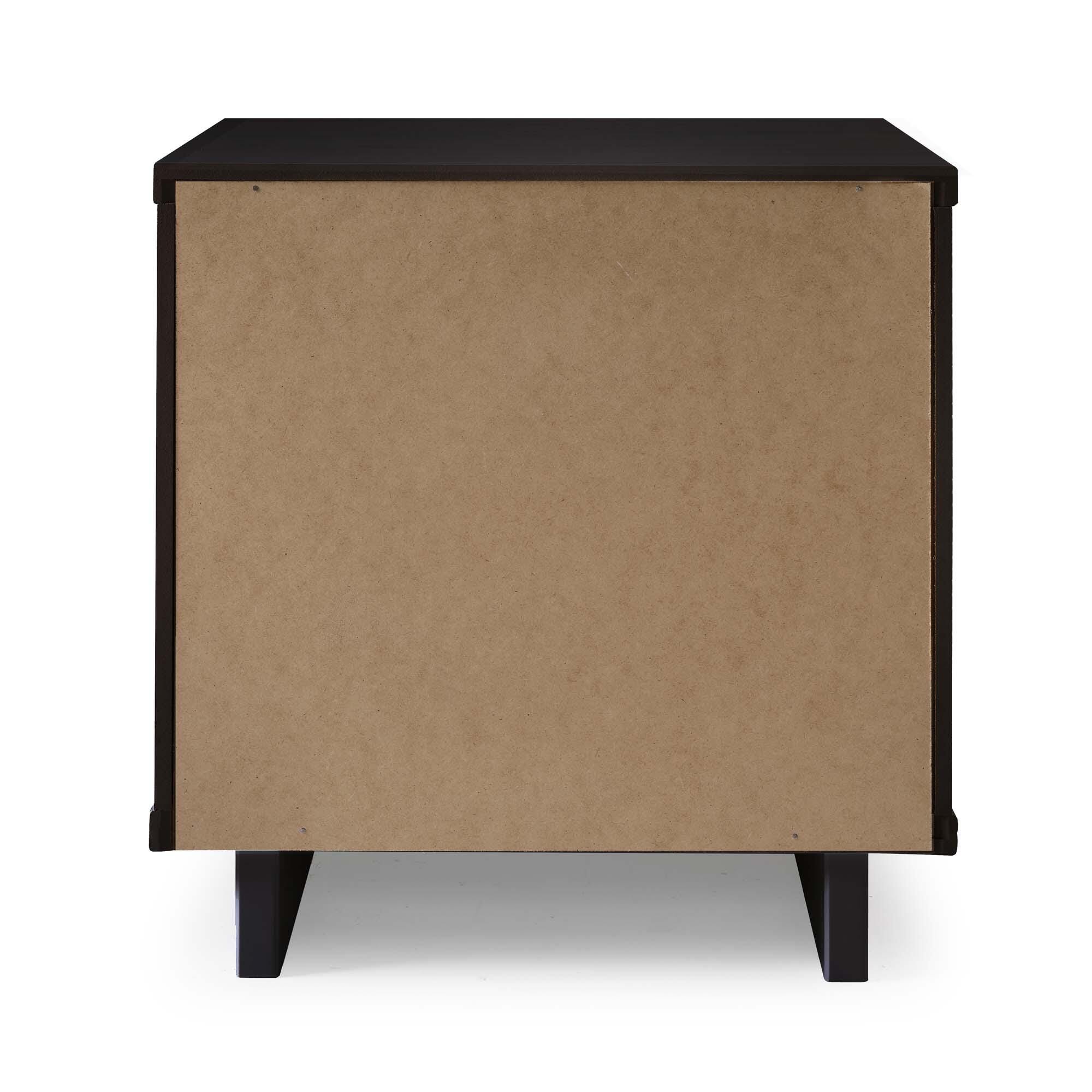 Manhattan Comfort Granville 18" 2 Drawer Nightstand, Black, large